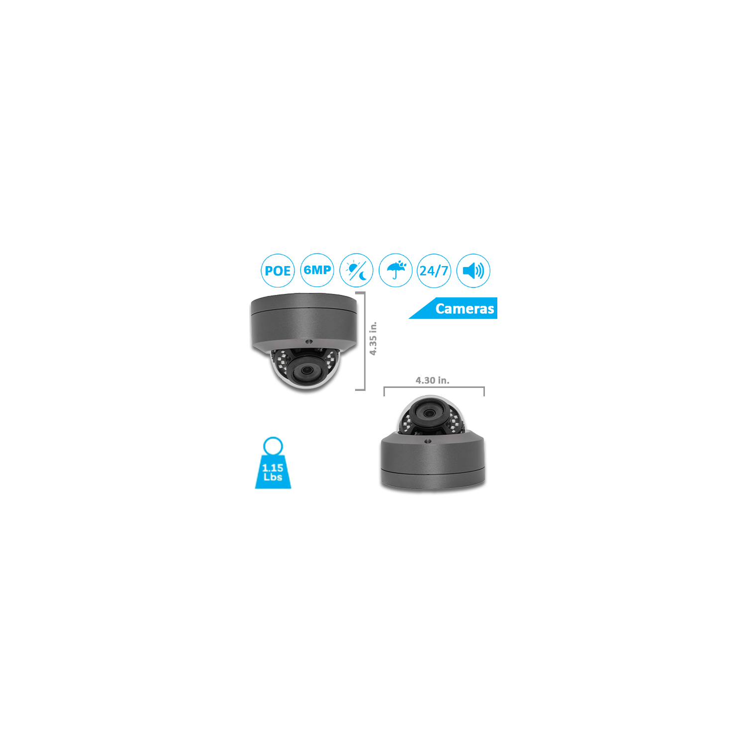 【Expandable】CTVISION 6MP Wired Audio Security Camera System, 8 Camera Surveillance Kit Indoor Outdoor DIY Audio 2TB HDD Included for Home Business