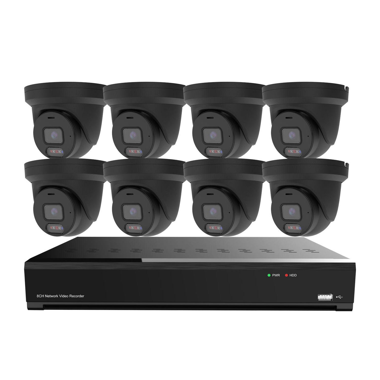 CTVISION Color Night Vision 8MP Wired Audio Security Camera System, 12 Camera Surveillance Outdoor 4TB HDD, Red & Blue Deterrence Siren for home