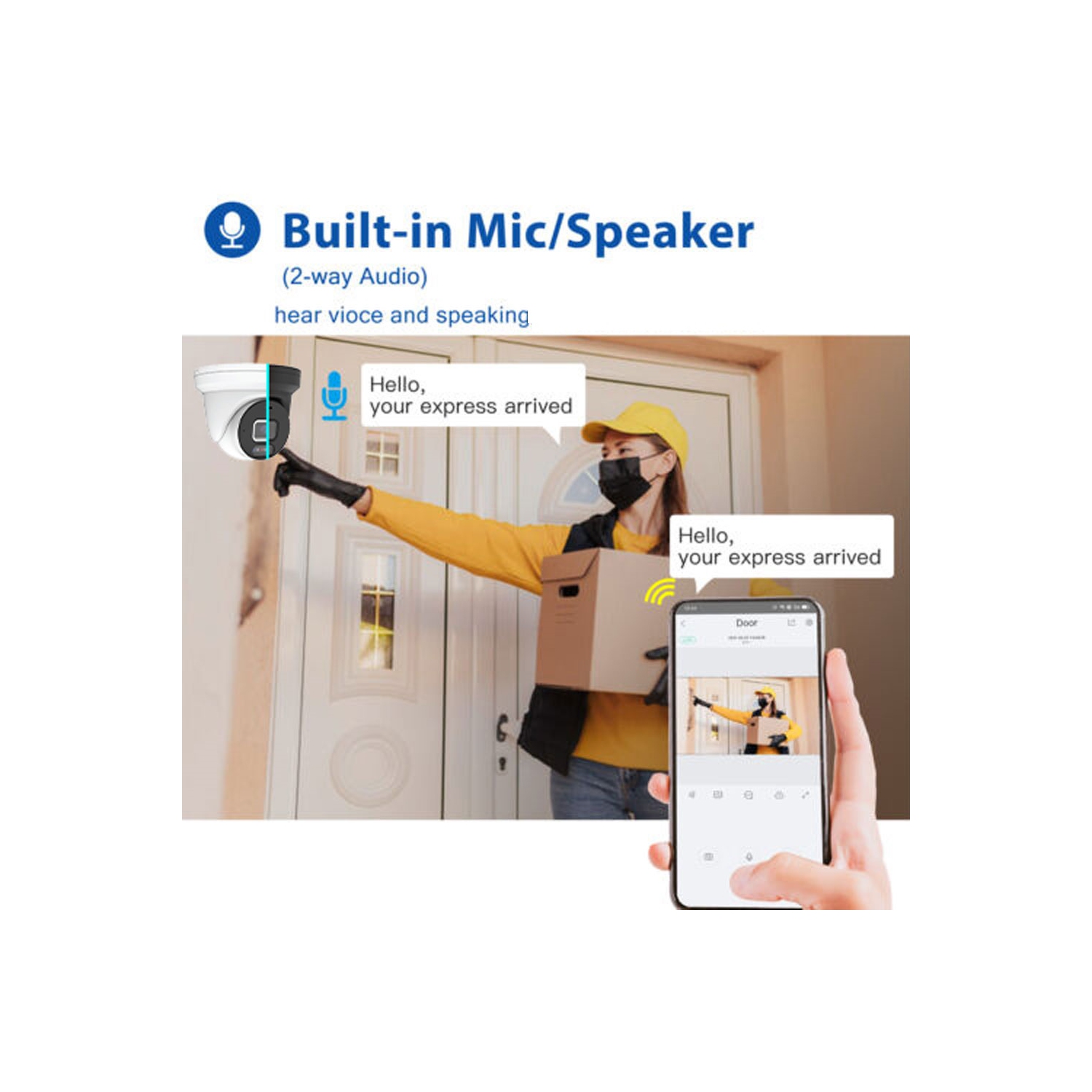 CTVISION Color Night Vision 8MP Wired Audio Security Camera System, 12 Camera Surveillance Outdoor 4TB HDD, Red & Blue Deterrence Siren for home