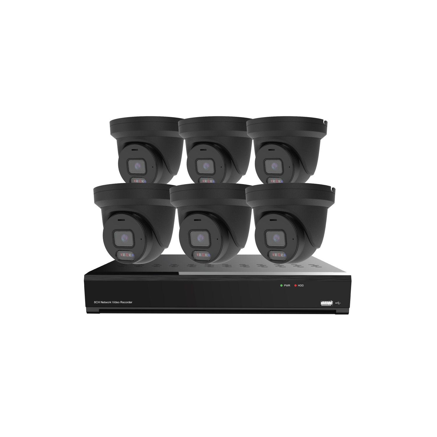 CTVISION Color Night Vision 8MP Wired Audio Security Camera System, 6 Camera Surveillance Outdoor 2TB HDD, Red & Blue Deterrence Siren for home business