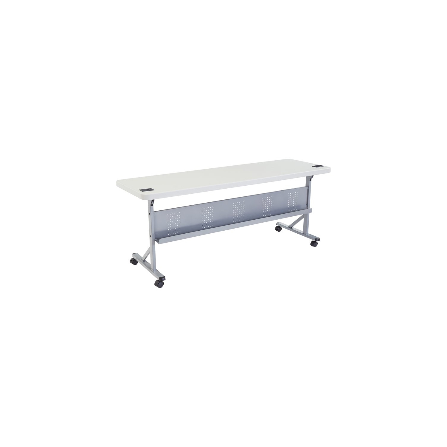 NPS BPFT Series 24x72" Plastic Flip-N-Store Training Table in Speckled Gray