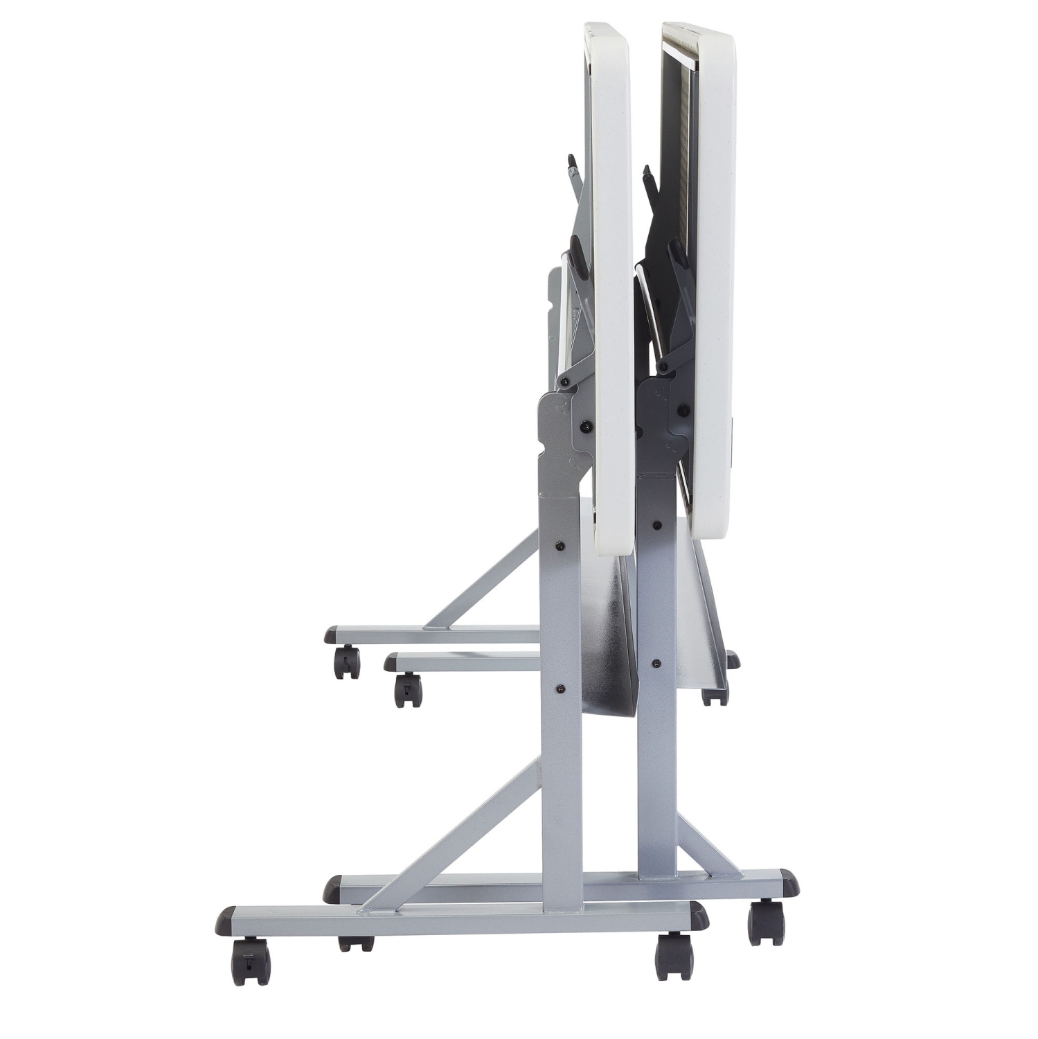 NPS BPFT Series 24x72" Plastic Flip-N-Store Training Table in Speckled Gray