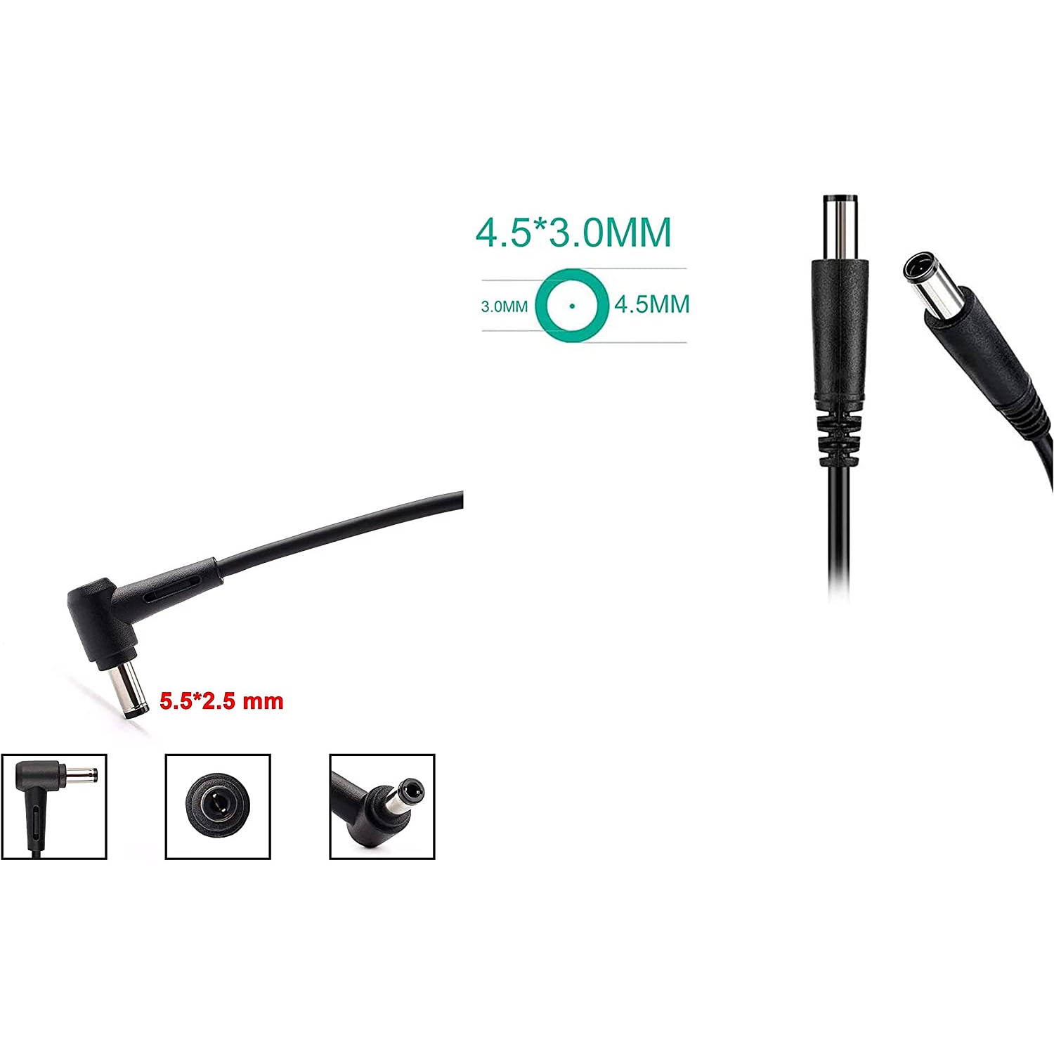 19.5V 6.67A 130W ac Charger Compatible for Dell 130W Tip 4.5mm XPS 15 9530 9550 9560 / Precision M3800 5510 5520 Laptop Charger 130W(watt) AC Power