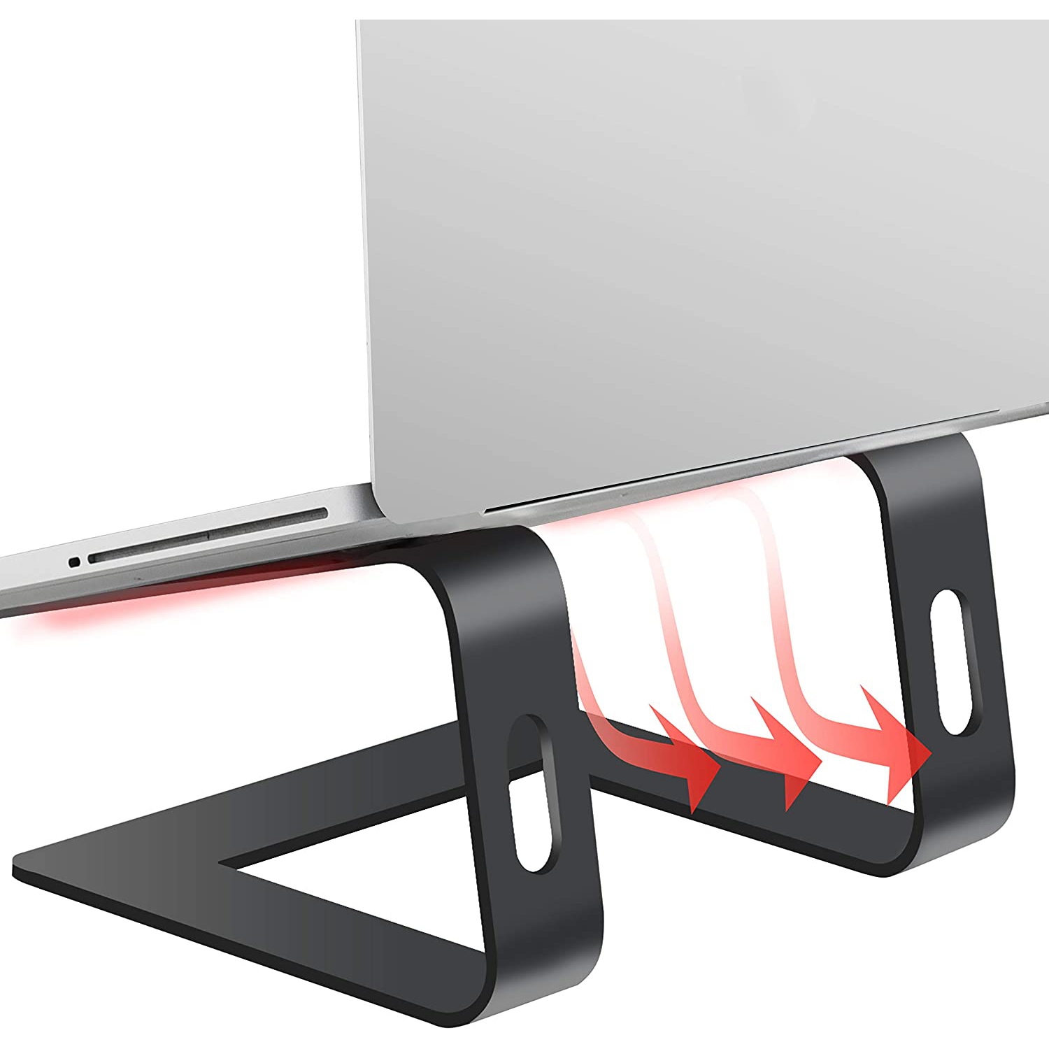 Laptop Stand Aluminum Laptop Riser Compatible with Apple Mac MacBook Air Pro 10 to 15.6 Inch Notebook Computer, Ergonomic Elevator Holder, Black