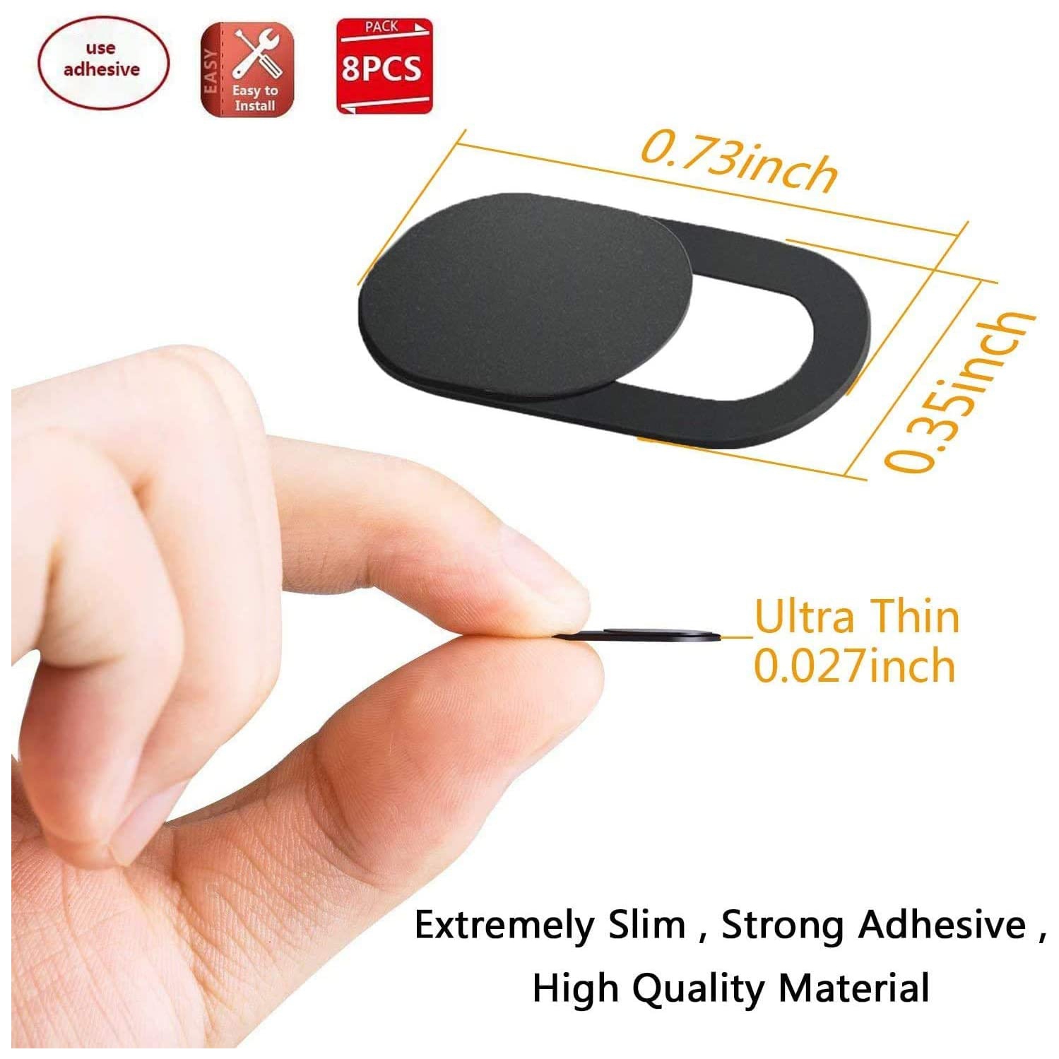 [3 Pack] Webcam Cover Slider for Privacy, 0.027in Ultra Thin Design Web Camera Cover Slide for MacBook, iPad, iPhone, Laptop, Desktop, PC, Tablet,