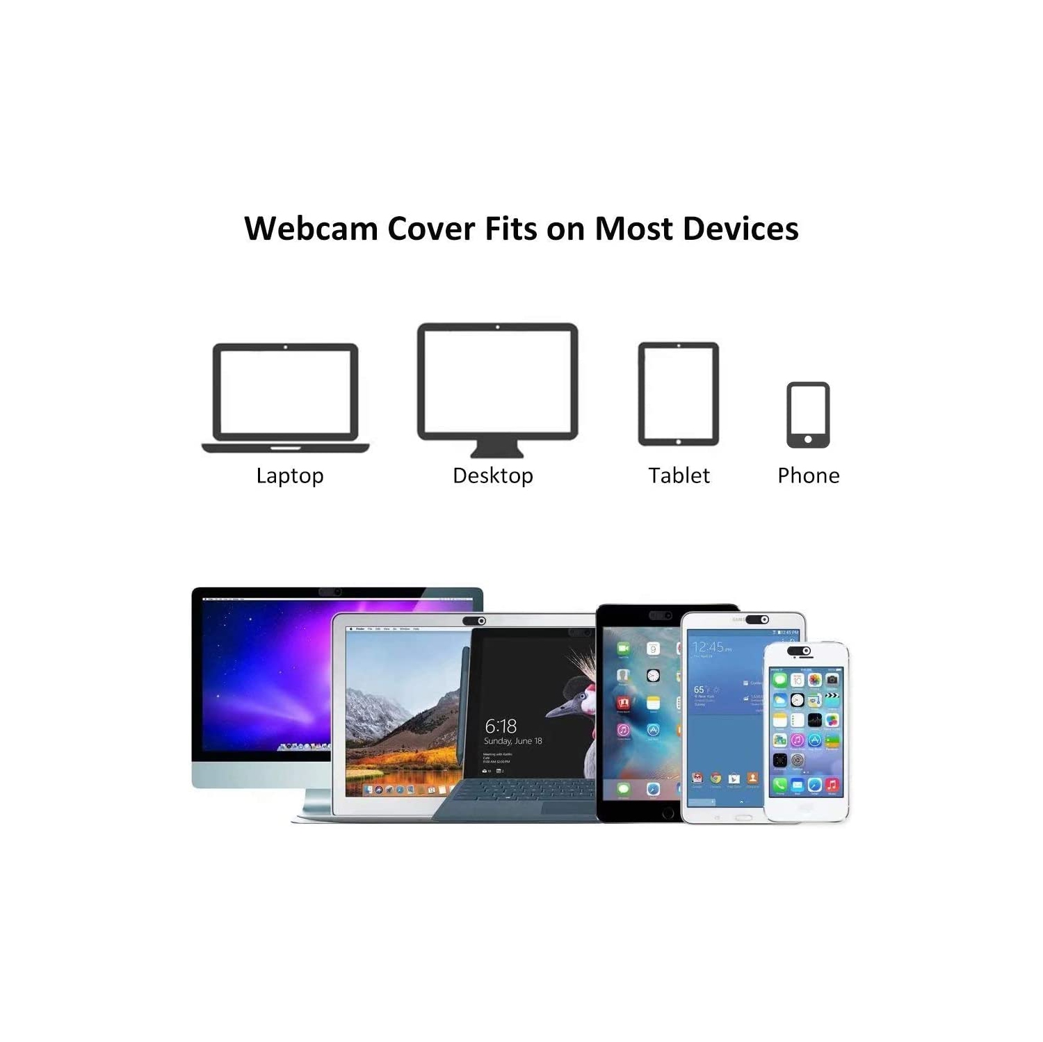 Webcam Cover, Camera Cover Slide, 6 Pack Ultra Thin Laptop Camera Cover Slide Apply to Laptop, Tablet, Smartphone, Computer Camera Cover Protect Your