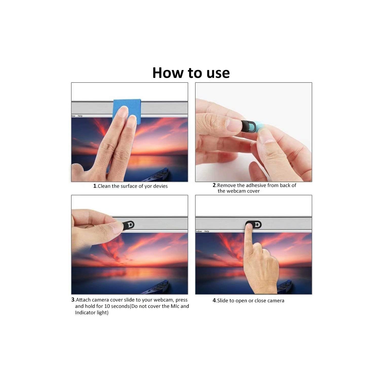 Webcam Cover, Camera Cover Slide, 6 Pack Ultra Thin Laptop Camera Cover Slide Apply to Laptop, Tablet, Smartphone, Computer Camera Cover Protect Your