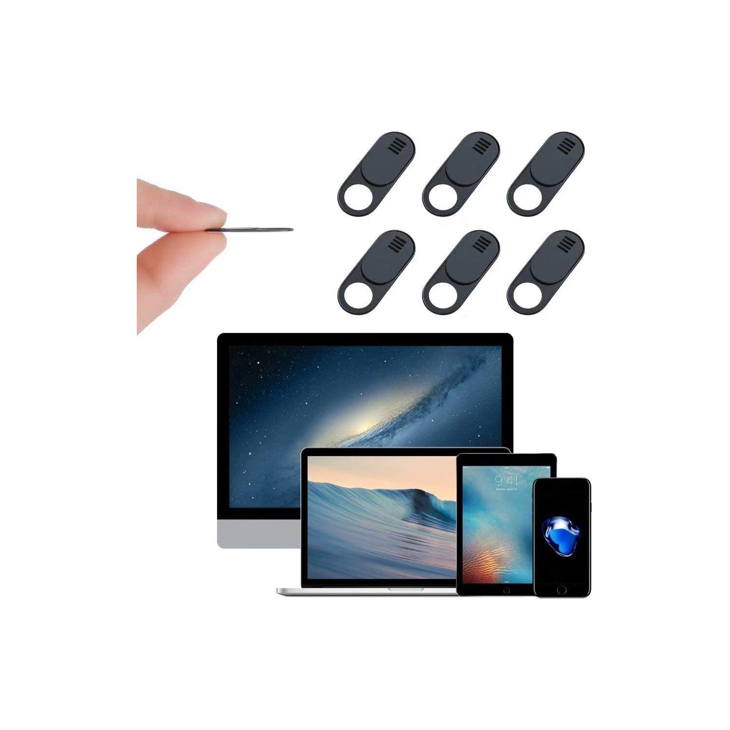 Webcam Cover, Camera Cover Slide, 6 Pack Ultra Thin Laptop Camera Cover Slide Apply to Laptop, Tablet, Smartphone, Computer Camera Cover Protect Your