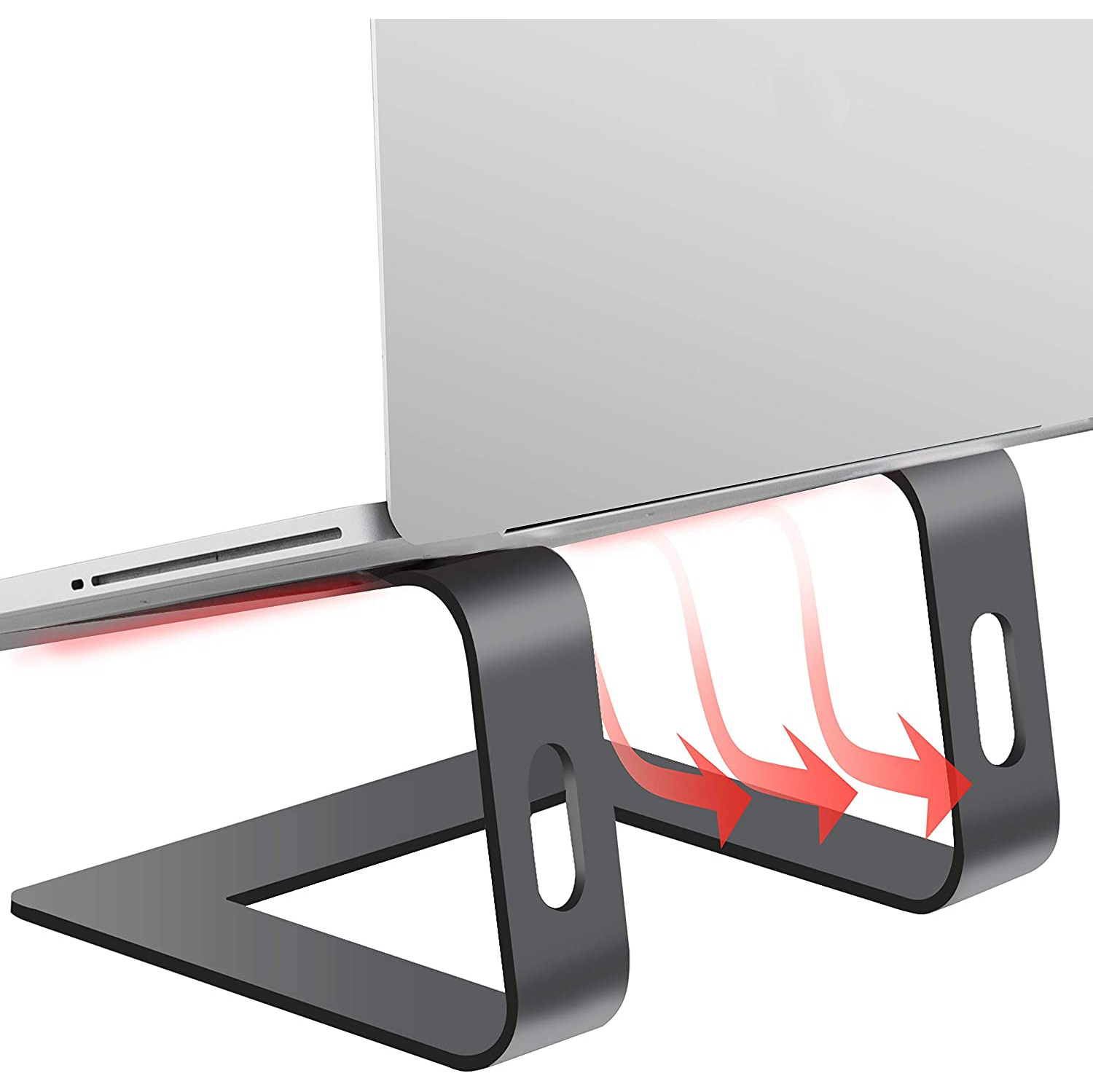 Support en aluminium pour portable compatible avec les MacBook Air Pro de 10 à 15.6 po d’Apple, support d’ascenseur ergonomique, gris cosmique