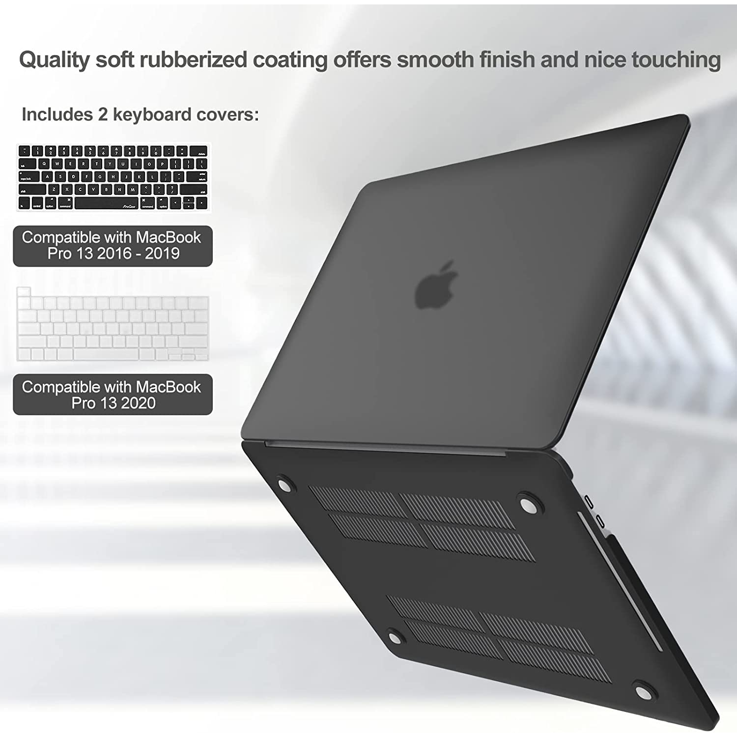 MacBook Pro 13 Case 2019 2018 2017 2016 Release A2159 A1989 A1706 A1708, Hard Case Shell Cover and Keyboard Skin Cover for MacBook Pro 13 Inch