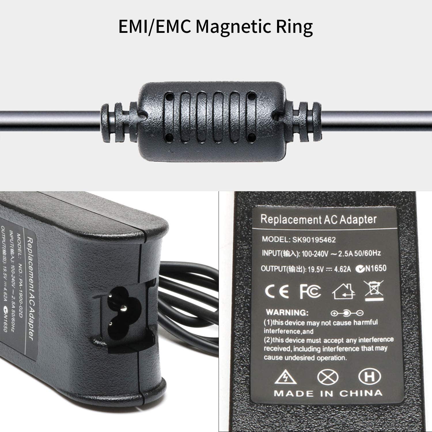 90W AC Adapter Fits for Dell Latitude Inspiron Laptop Charger Cord Latitude 5410 7490 E5470 E6420 E6430 E6400 Inspiron N7110 Power Supply - 7.4 x