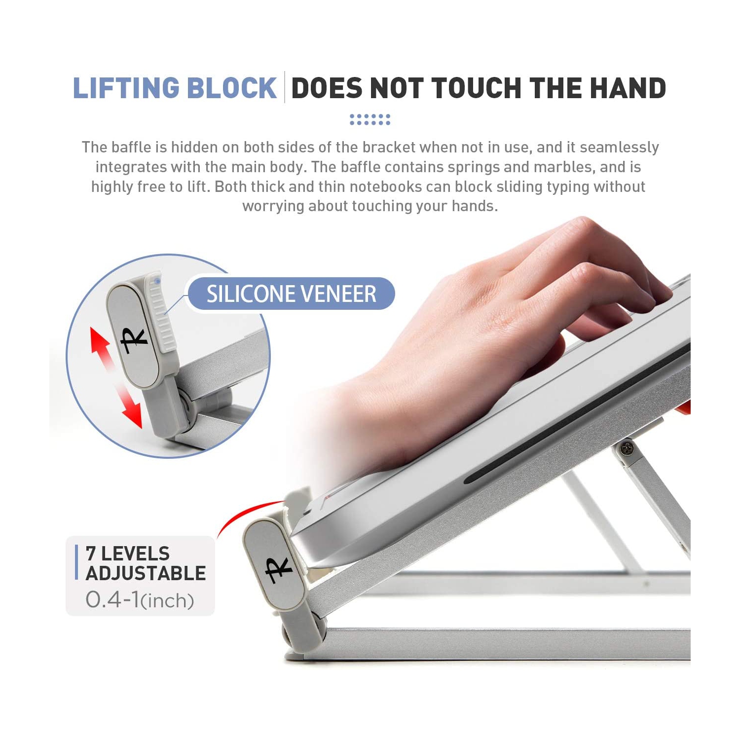 Portable Laptop Stand Adjustable Aluminium Alloy Laptop Stand Foldable Ventilated for MacBook and Notebook Silver