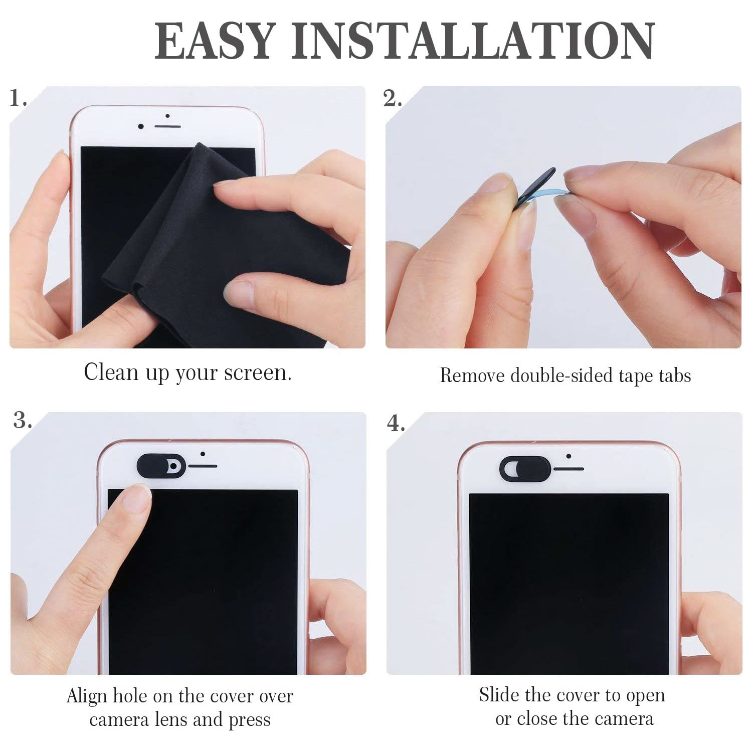 Webcam Cover 0.03in Ultra Thin, iRush Web Camera Cover for Laptop, Desktop, PC, Macboook Pro, iMac, Mac Mini, Computer, Smartphone, Protect Your