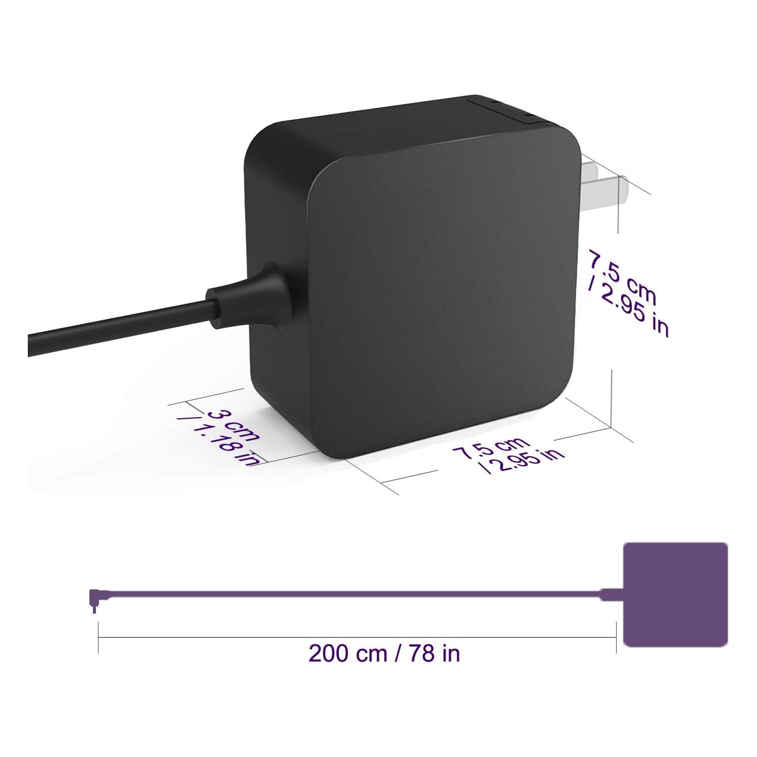 Ideapad Charger, ADL45WCC Charger for Lenovo Laptop Charger fits Ideapad 3 5 330S 320S 510 520 710S, Yoga 710, ADLX65CCGU2A 65W AC Power Adapter for