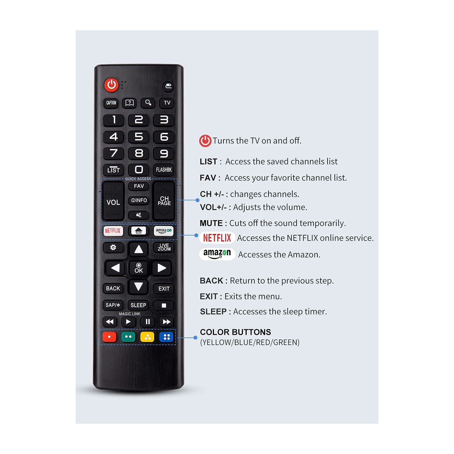 Universal Remote Control for All LG Smart TV LCD LED OLED UHD HDTV