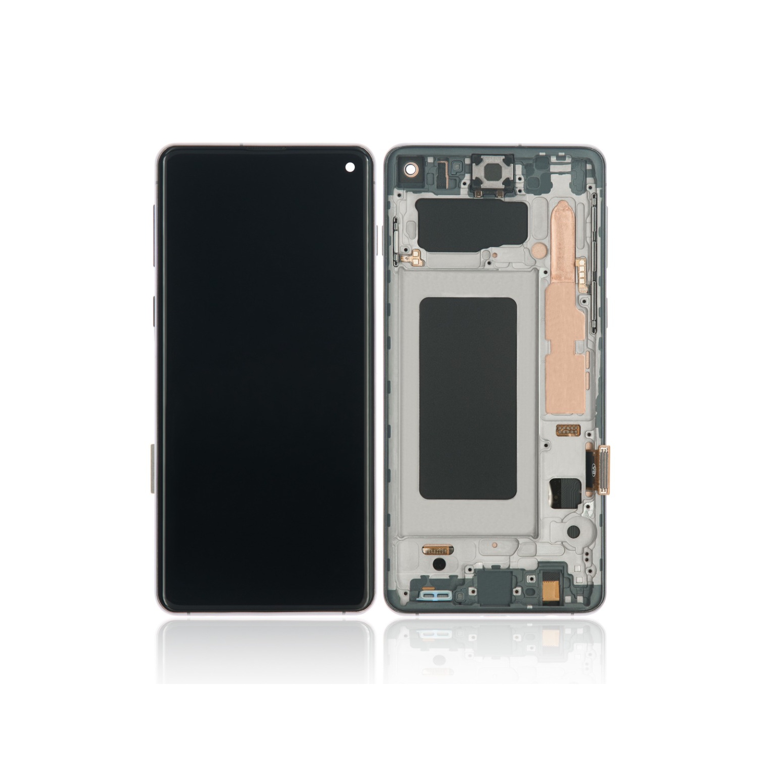 Replacement LCD Assembly With Frame (Without Finger Print Sensor) Compatible For Samsung Galaxy S10 (Aftermarket Plus: TFT) (Prism Black)