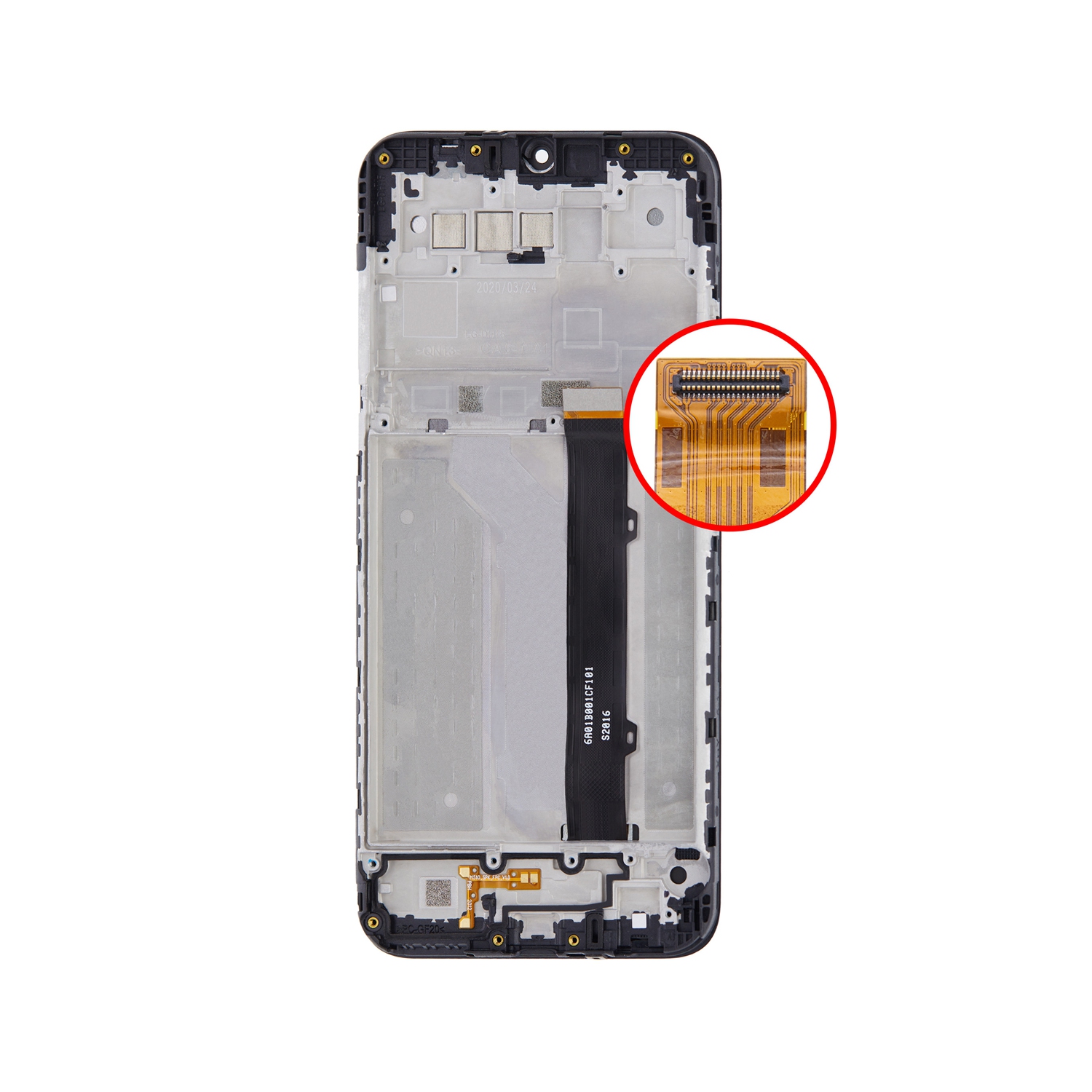 Remis à neuf - assemblage de numériseur à écran tactile ACL avec cadre pour LG K41S - toutes les couleurs