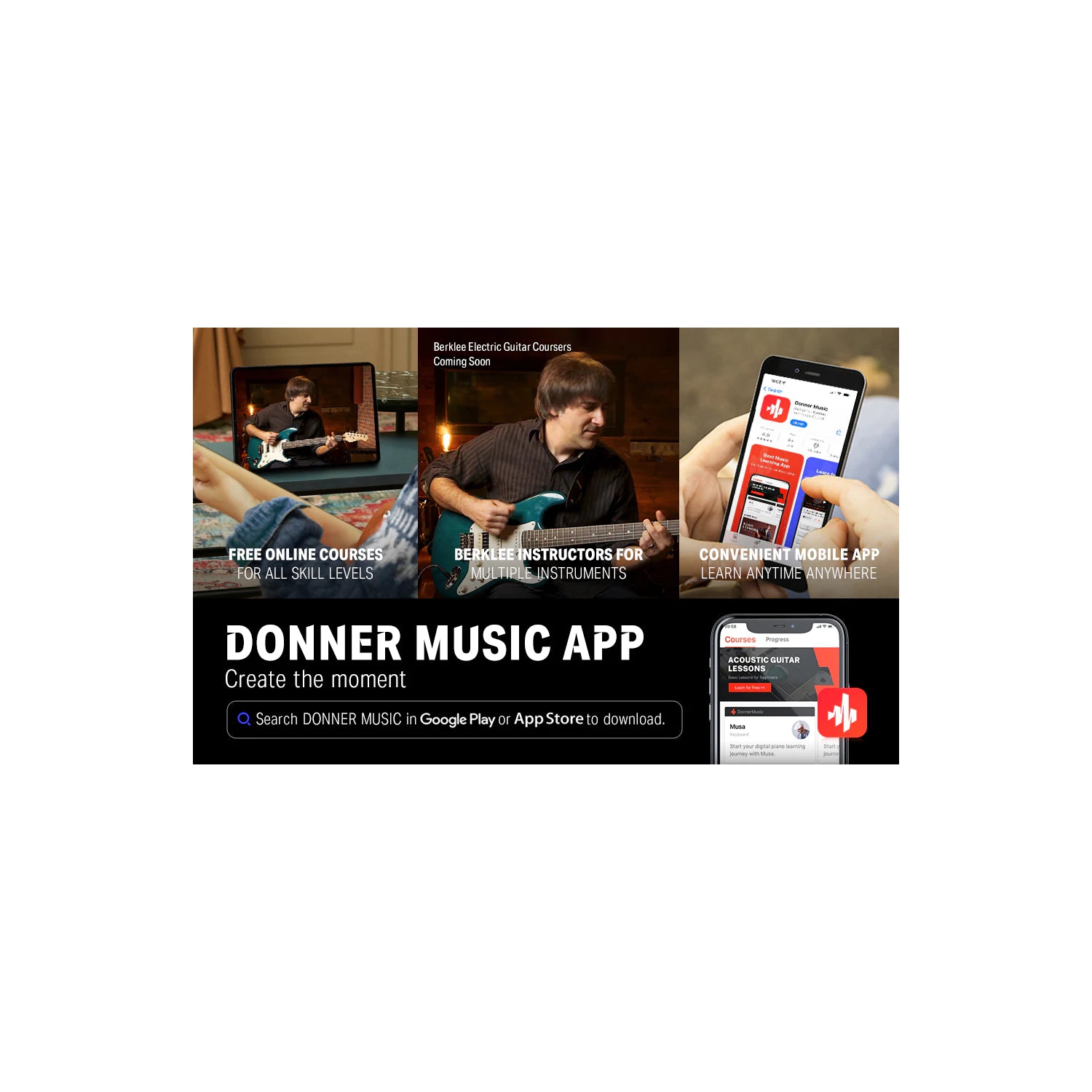 Donner DST-100 39 Inch ST Electric Guitar Kit with Amplifier Solid Body H-S-S Pickup - Right Handed