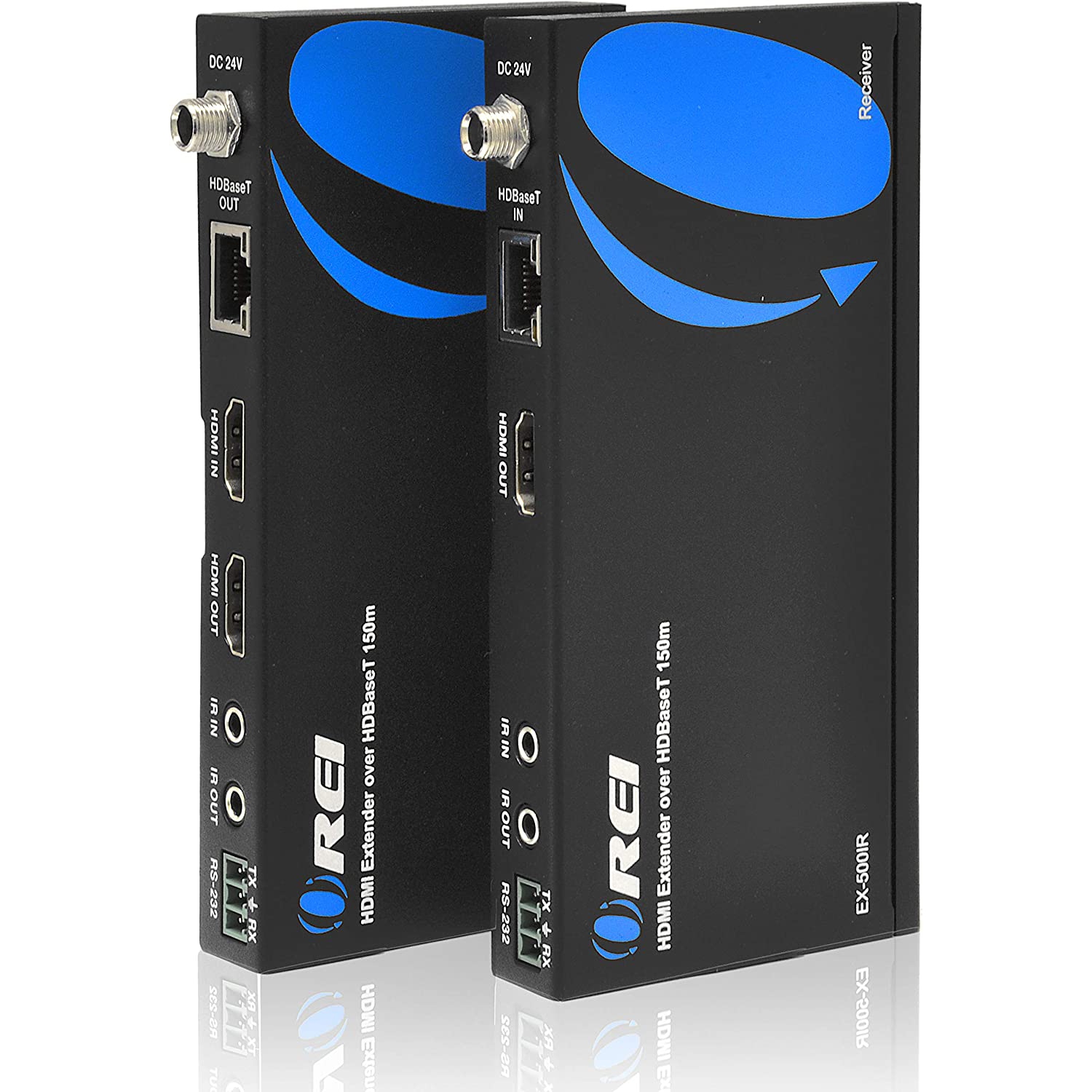 OREI HDMI Extender over Ethernet CAT5e/CAT6 Power Over Cable - HDBaseT - Zero Latency - 1080P Upto 500 Feet -IR Signal