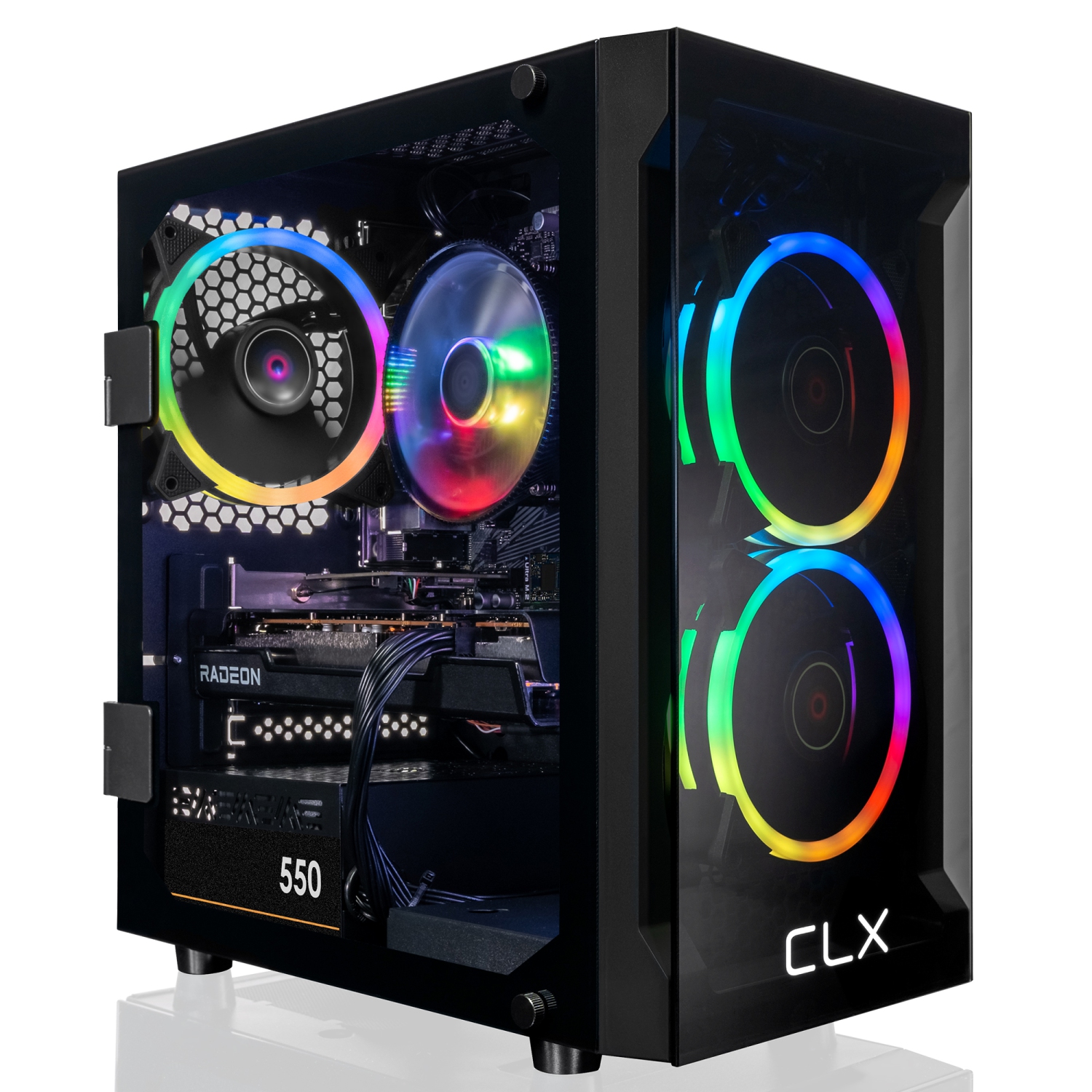 CLX SET Gaming Desktop - AMD Ryzen 7 5700X 3.4GHz 8-Core, 16GB DDR4, Radeon RX 6600 8GB GDDR6 Graphics, 500GB SSD, 2TB HDD, WiFi, Windows 11 Home