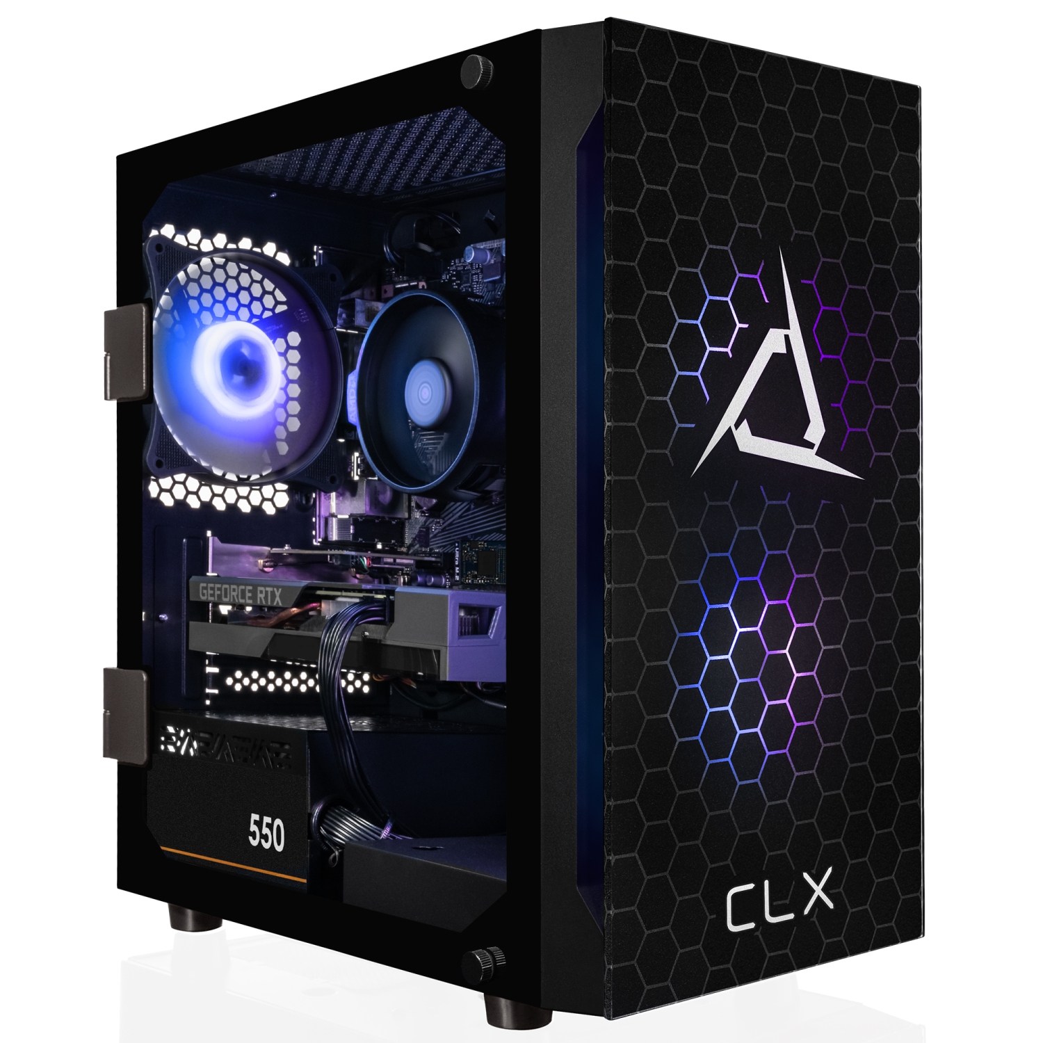 CLX SET Gaming Desktop - AMD Ryzen 5 5600 3.5GHz 6-Core, 16GB DDR4, GeForce RTX 3050 8GB GDDR6 Graphics, 500GB SSD, 2TB HDD, WiFi, Windows 11 Home 64-bit