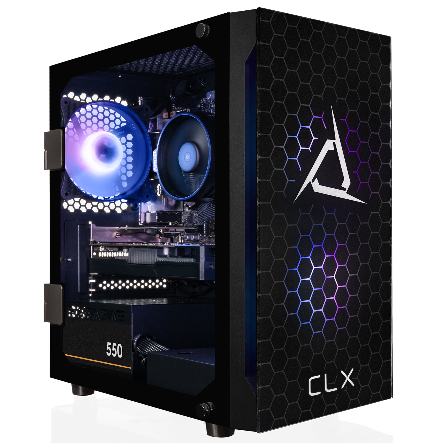 CLX SET Gaming Desktop - AMD Ryzen 5 5500 3.6GHz 6-Core, 8GB DDR4, Radeon RX 6400 4GB GDDR6 Graphics, 500GB SSD, WiFi, Windows 11 Home 64-bit
