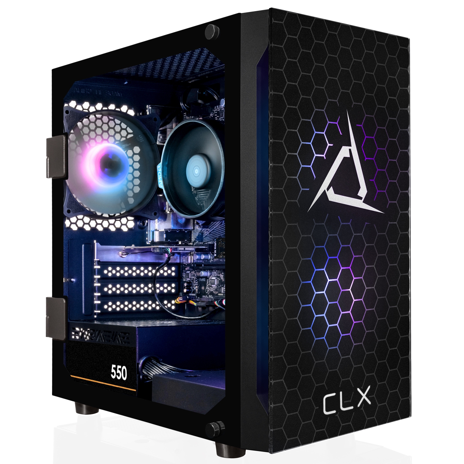 CLX SET Gaming Desktop - AMD Ryzen 5 5600G 3.9GHz 6-Core, 8GB DDR4, Radeon Vega 7 1GB Shared Graphics, 500GB SSD, WiFi, Windows 11 Home 64-bit