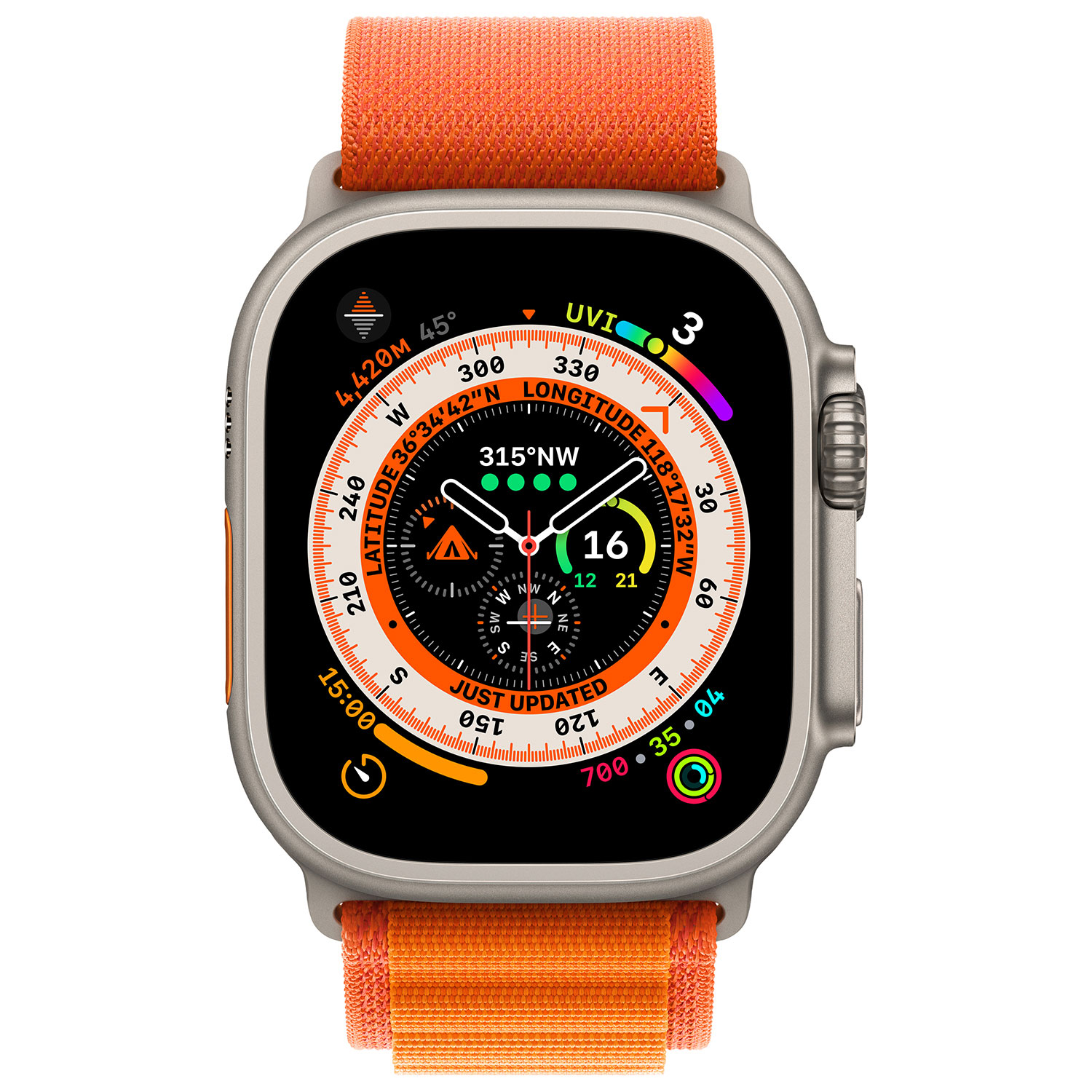 TELUS Apple Watch Ultra 49mm Titanium Case w/ Orange Alpine Loop - Large - Monthly Financing