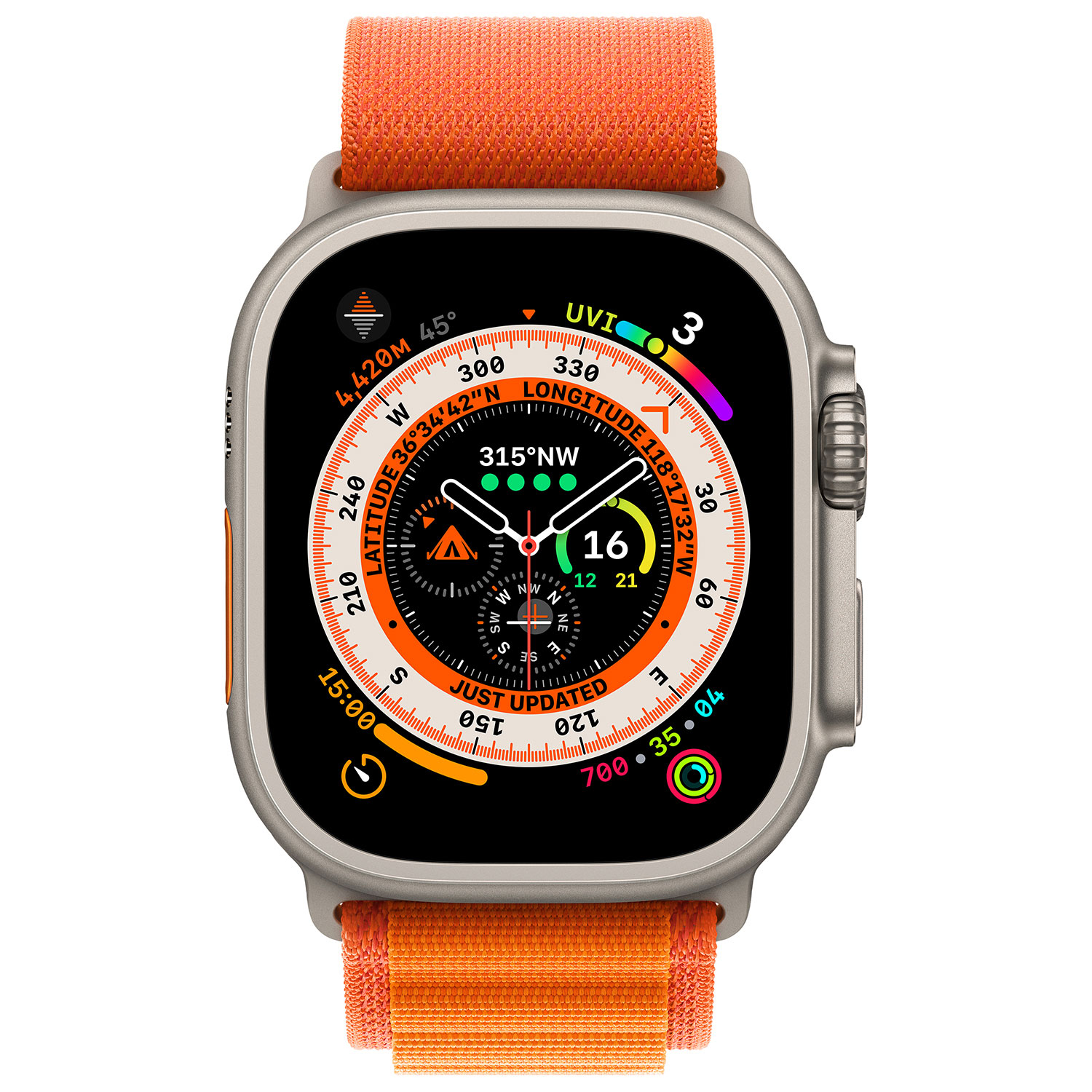 Apple Watch Ultra avec boîtier de 49 mm en titane et bracelet alpin orange de TELUS - Moyen - Financement mensuel