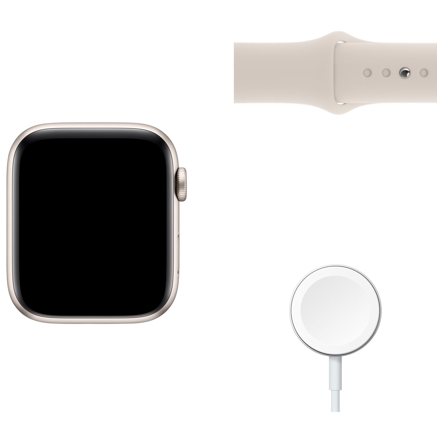 TELUS Apple Watch SE 44mm Starlight Aluminum Case w/ Starlight Sport Band (2022) - Monthly Financing