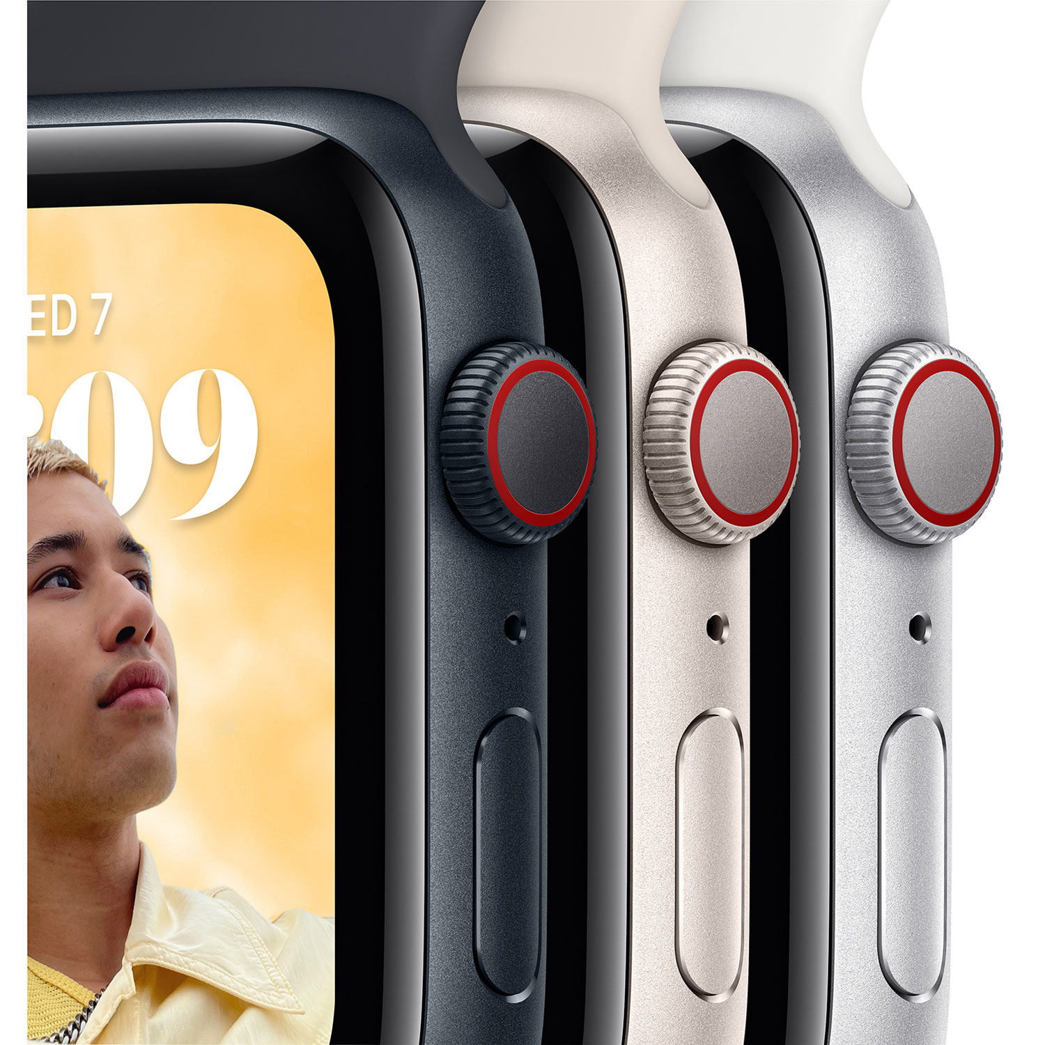 Apple Watch SE 44 mm en aluminium argenté avec bracelet sport blanc (2022) de Rogers - Financement mensuel