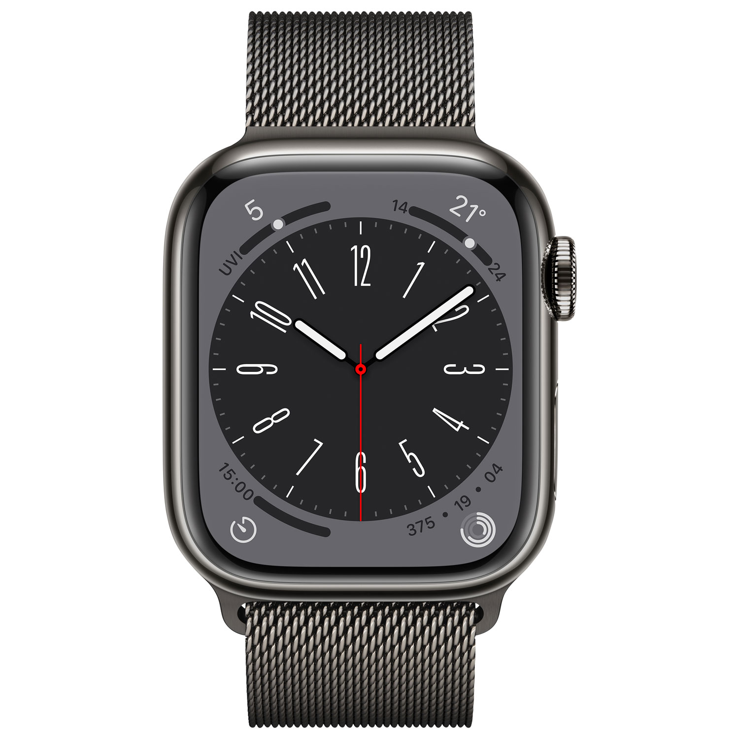 TELUS Apple Watch Series 8 41mm Graphite Stainless Steel Case w/ Graphite Milanese Loop - S/M - Monthly Financing