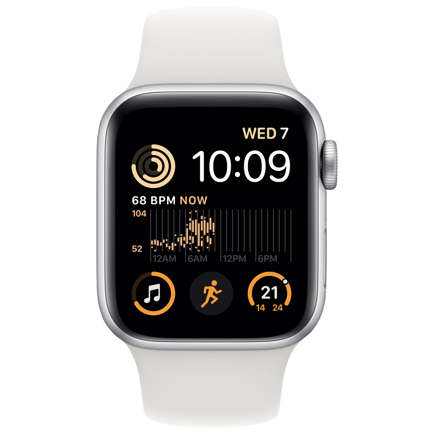 Apple Watch SE 40 mm en aluminium argenté avec bracelet sport blanc (2022) de TELUS - Financement mensuel