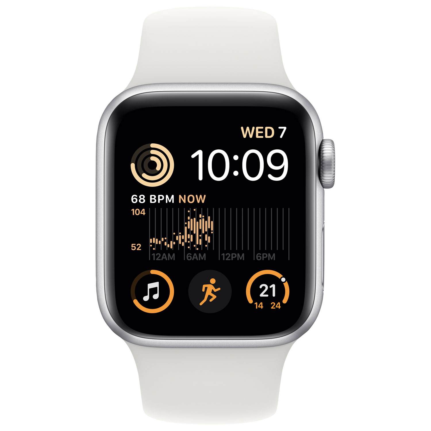 Freedom Mobile Apple Watch SE (GPS + Cellular) 40mm Silver Aluminum Case w/ White Sport Band (2022) - Monthly Tab Payment