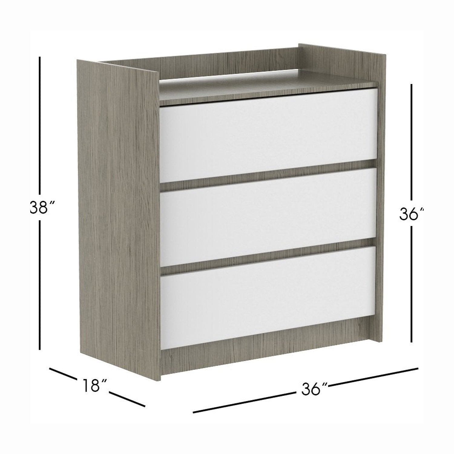 Alex Baby Changing Table, Grey and White