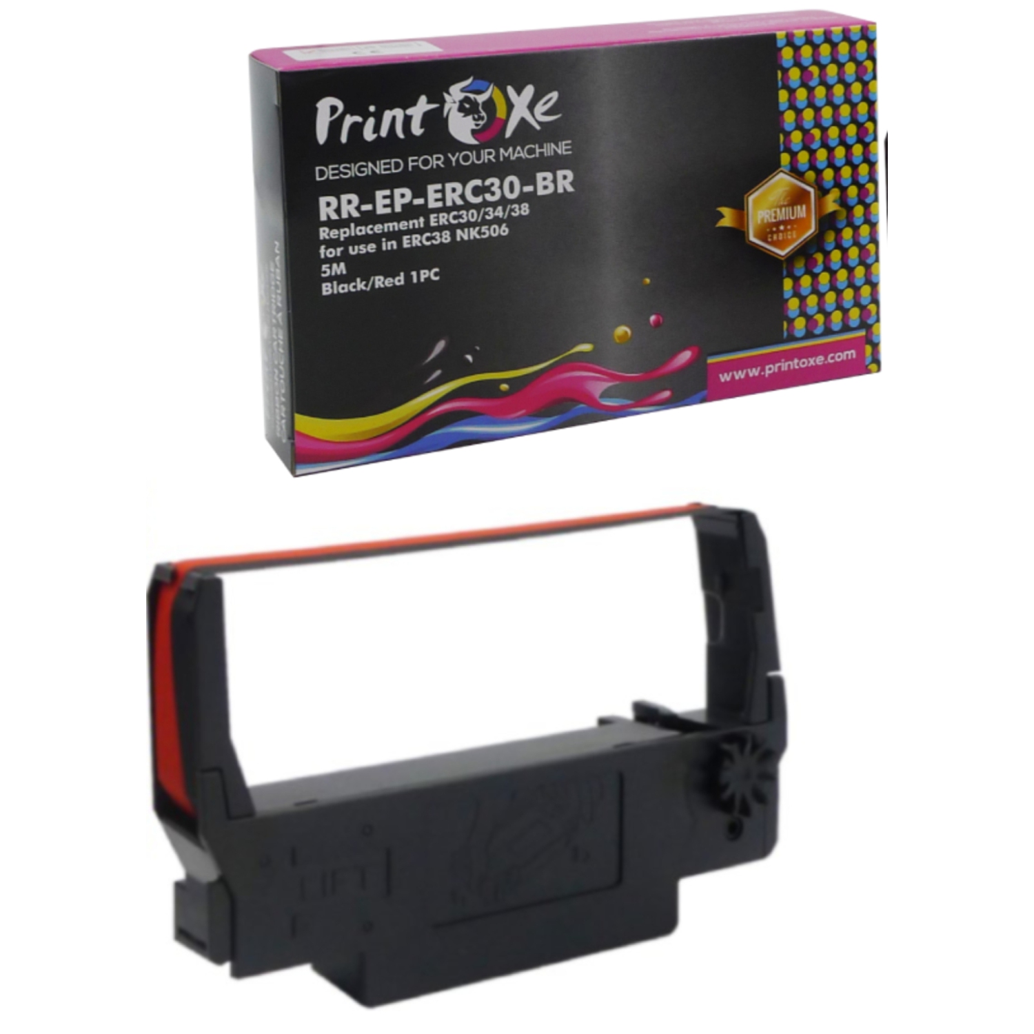 Paquet de 12 rubans d’encre pour caisse enregistreuse ERC30 | ERC 30 34 38 | compatible pour Epson ERC38 NK506 noir/rouge ERC-30