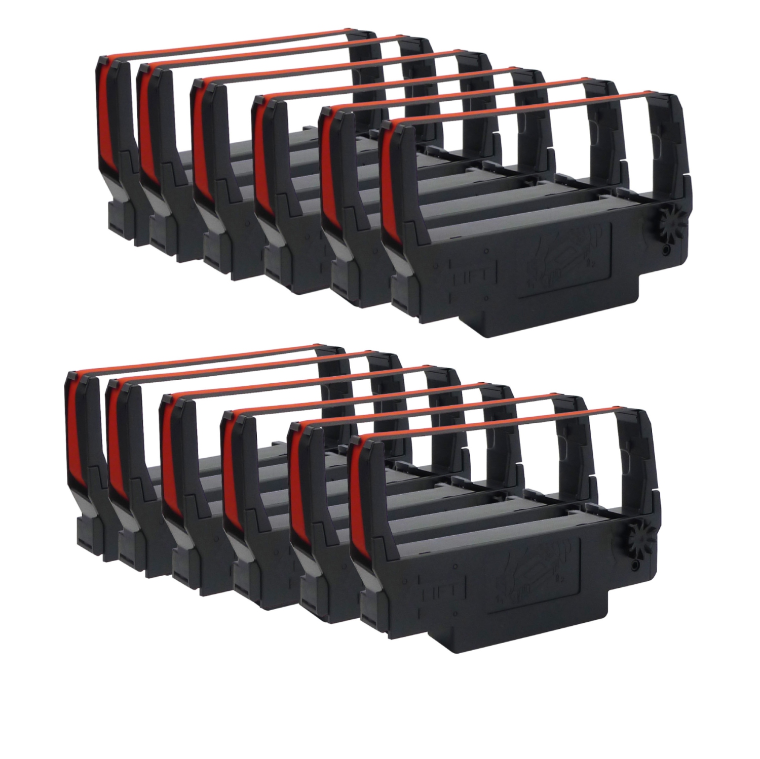Paquet de 12 rubans d’encre pour caisse enregistreuse ERC30 | ERC 30 34 38 | compatible pour Epson ERC38 NK506 noir/rouge ERC-30