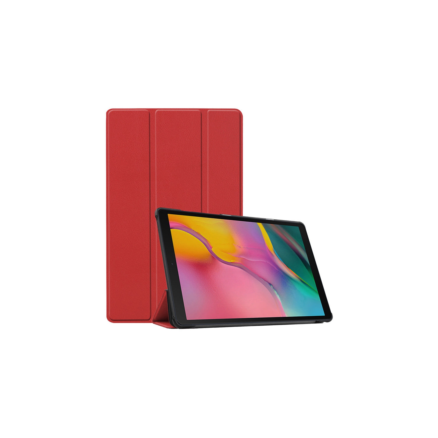 PANDACO Red Leather Folio Case Samsung Galaxy Tab S8 Ultra 14.6-inch (2022)