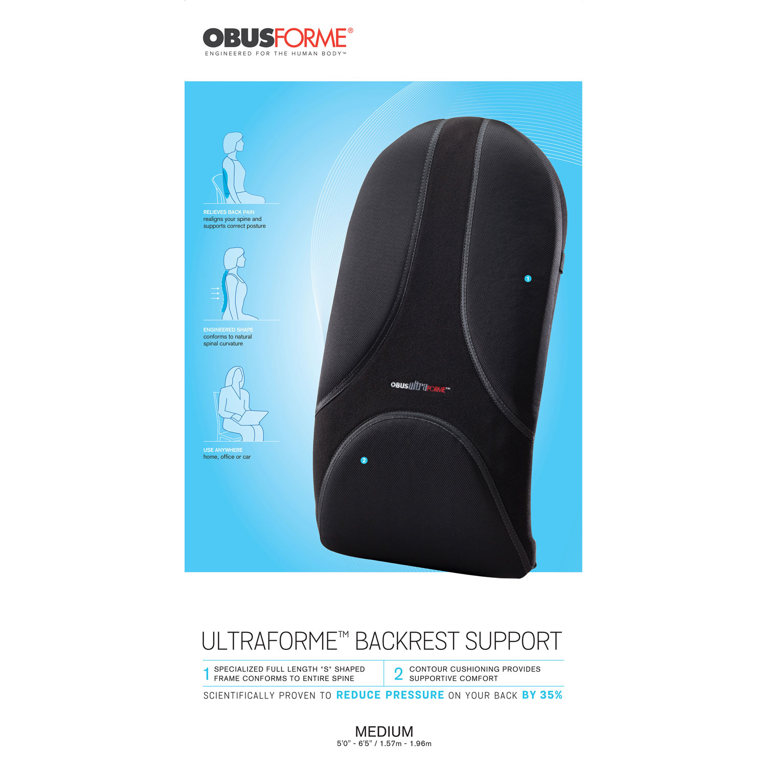 Obus Forme Backrest Support - Bad Back? Try this. - health and beauty - by  owner - household sale - craigslist
