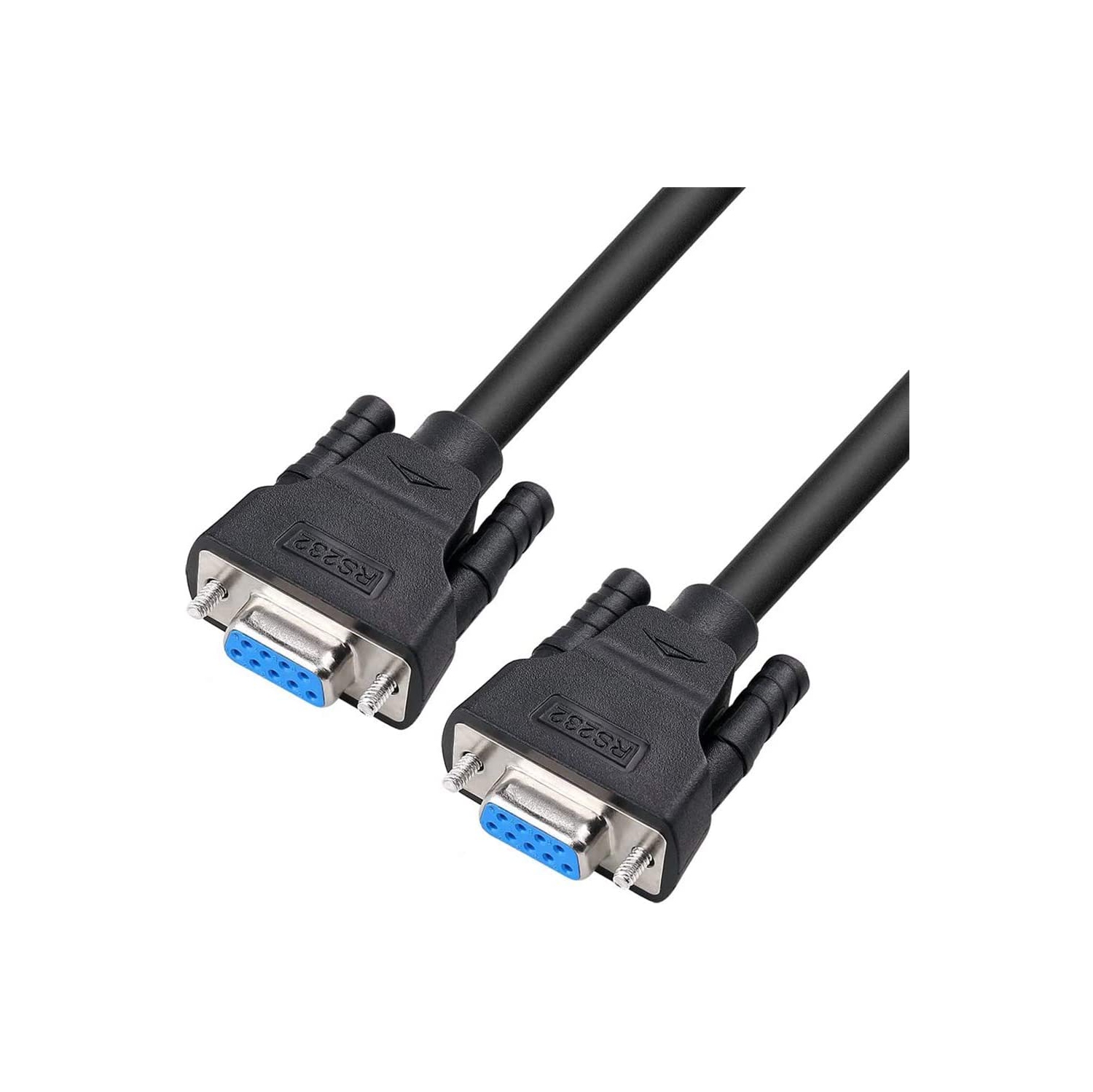 6 Feet DB9 to DB9 RS232 Serial Cable Female to Female Extension Null Modem Cord Simple TX RX Crossover Cable for Data Communication