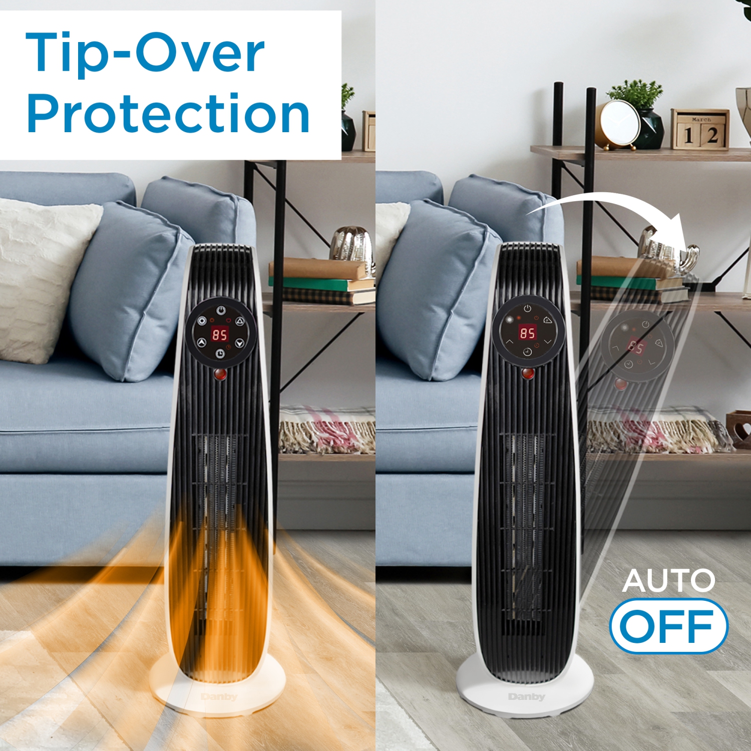 Danby DBSH02213WD13 radiateur oscillant et oscillant de 1500 W, 22 po, blanc