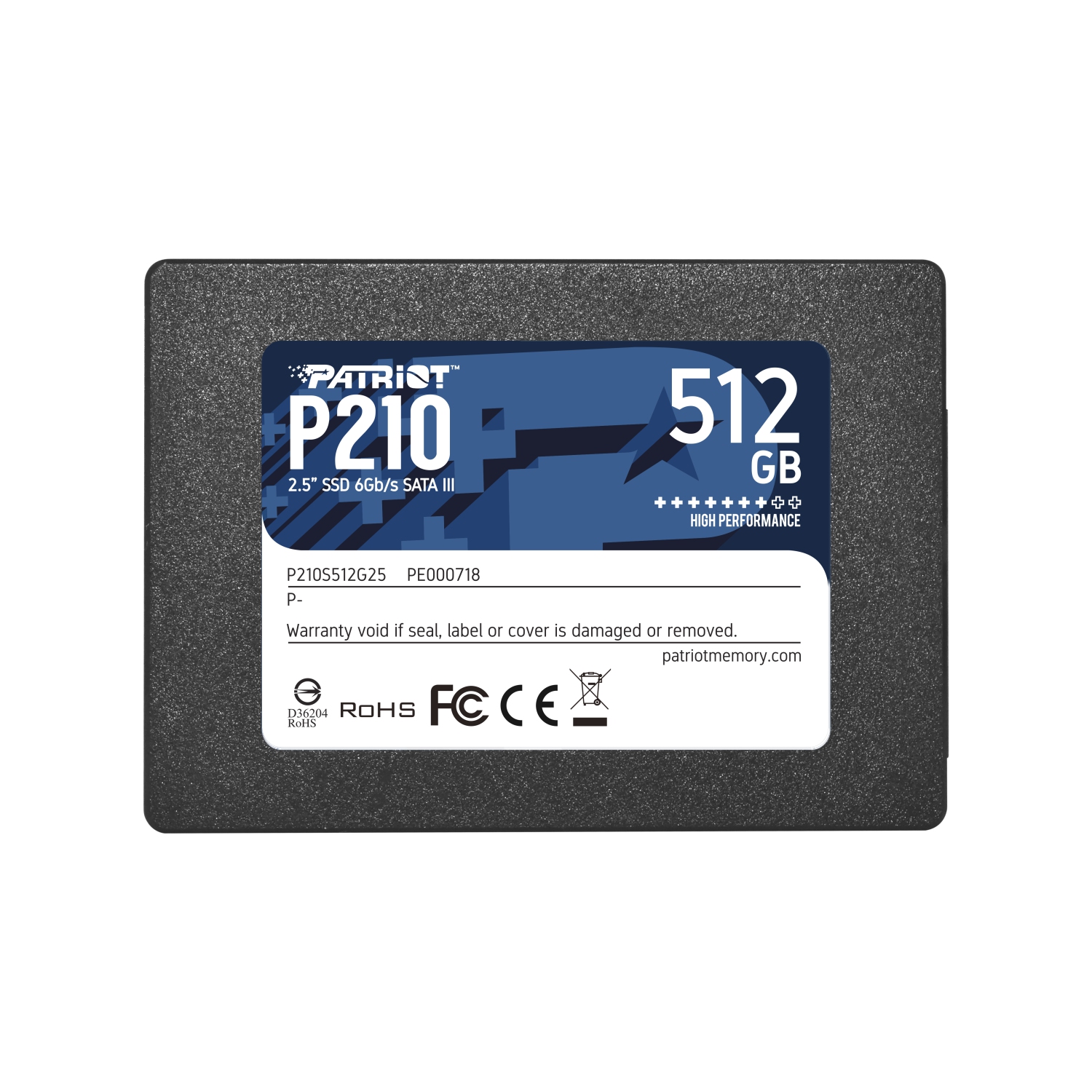 Patriot P210 512GB Internal SSD - SATA 3 2.5" - Solid State Drive - P210S512G25