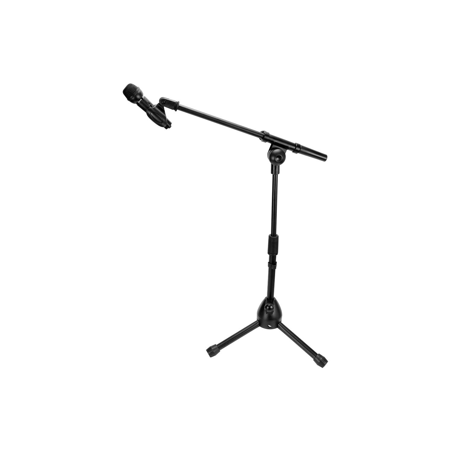 Short Microphone Portable Mic Tripod Stand with Fixed-Length Boom - Height Adjustable PrimeCables