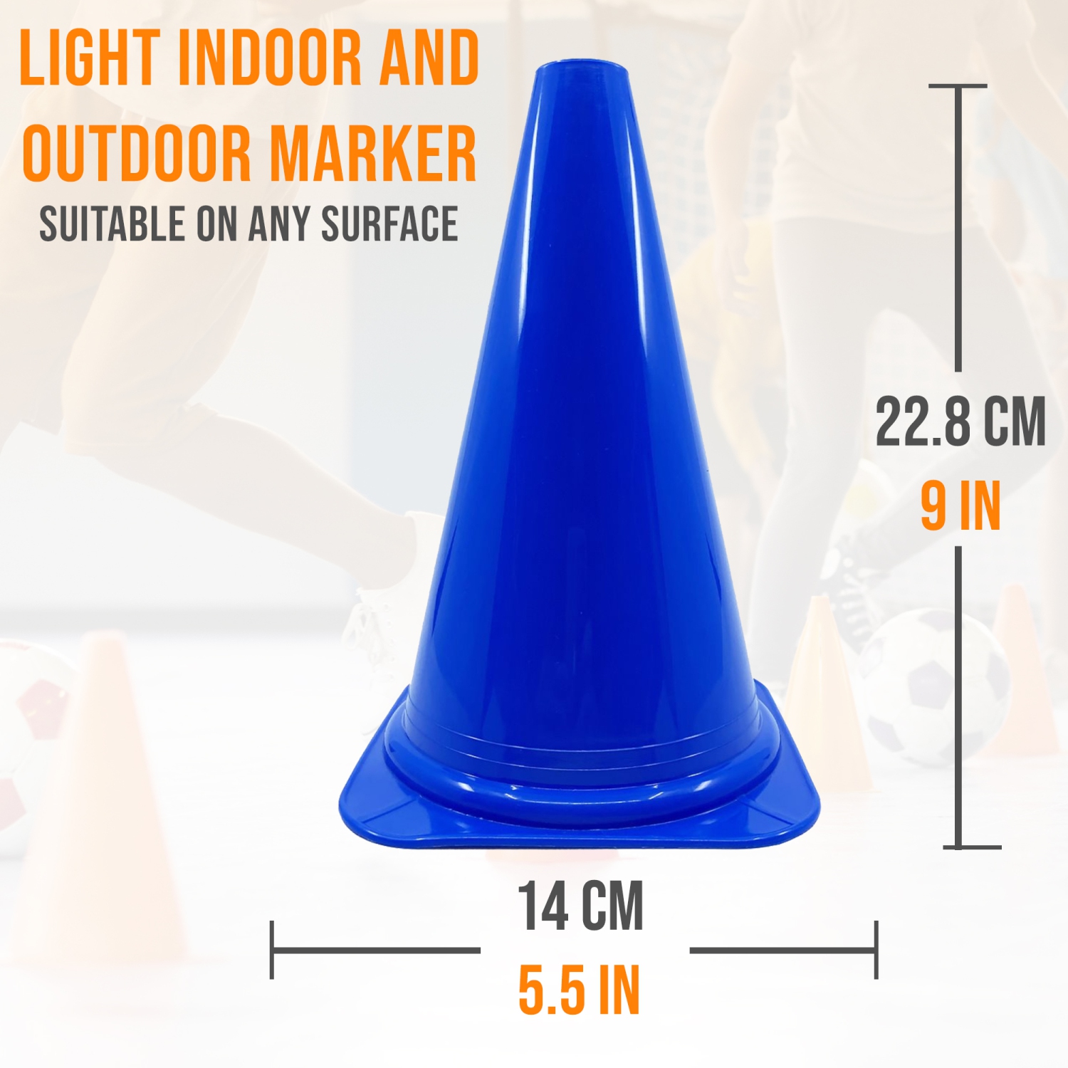 PRISP Vinyl Multi Purpose Cone - Light Indoor and Outdoor Marker, Set of 12