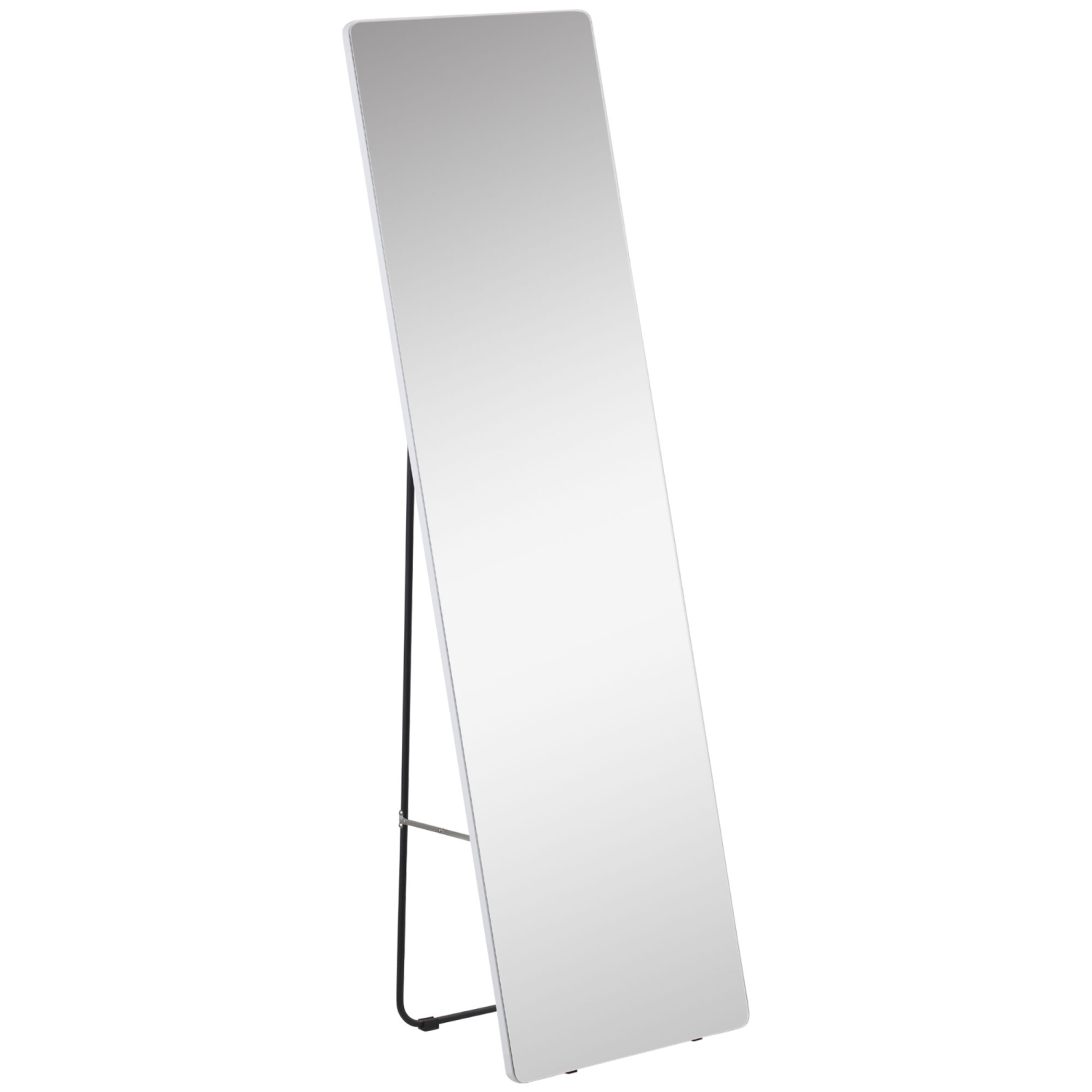 HOMCOM 63"x18" Full Length Mirror, Floor Standing, Wall-Mounted or Leaning Against Wall Tall Mirror w/Support Frame, Rectangular Full Body Mirror for