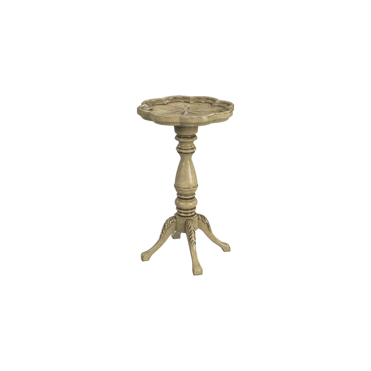 Butler Specialty Whitman Antique Beige Scalloped Edge Accent Table