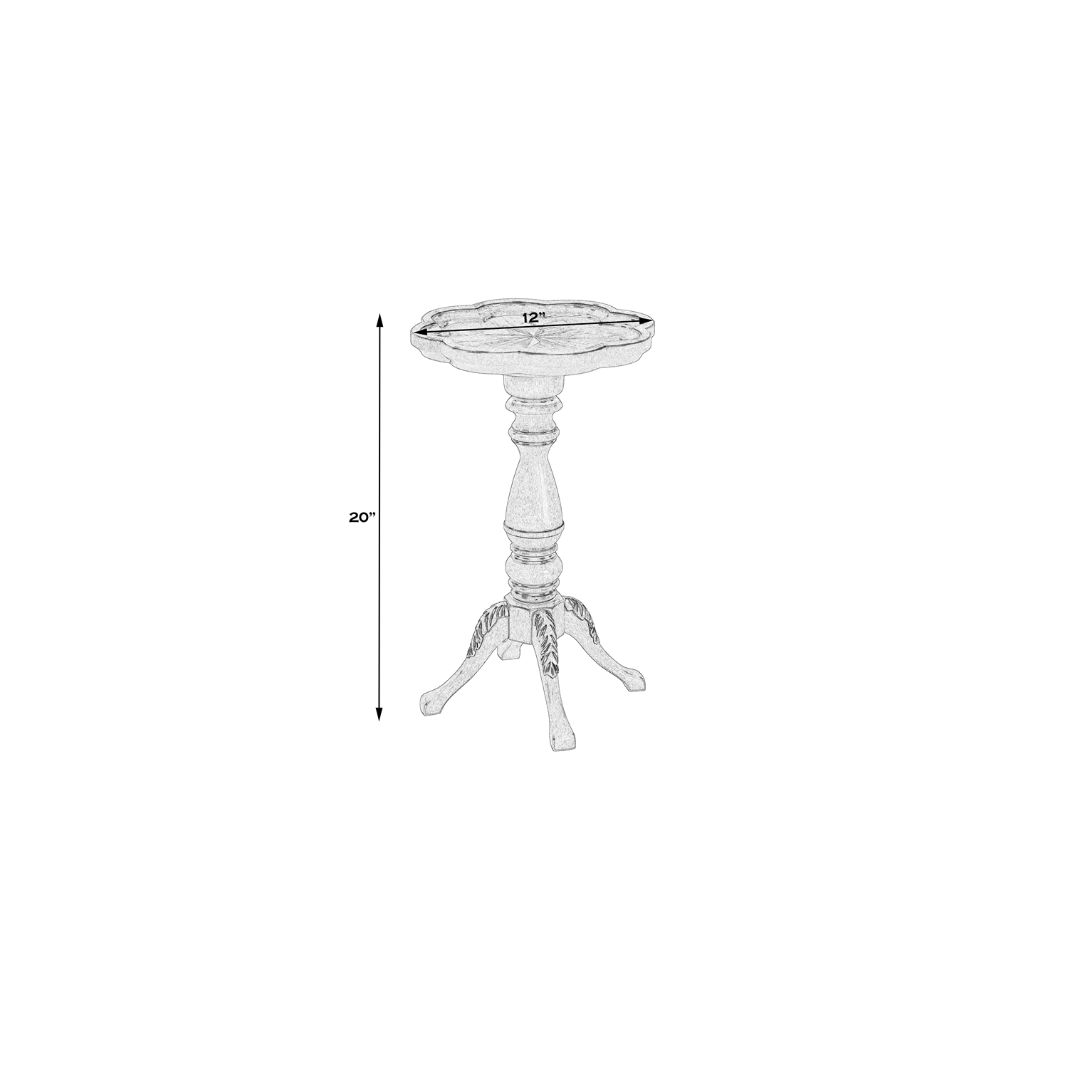 Butler Specialty Whitman Antique Beige Scalloped Edge Accent Table