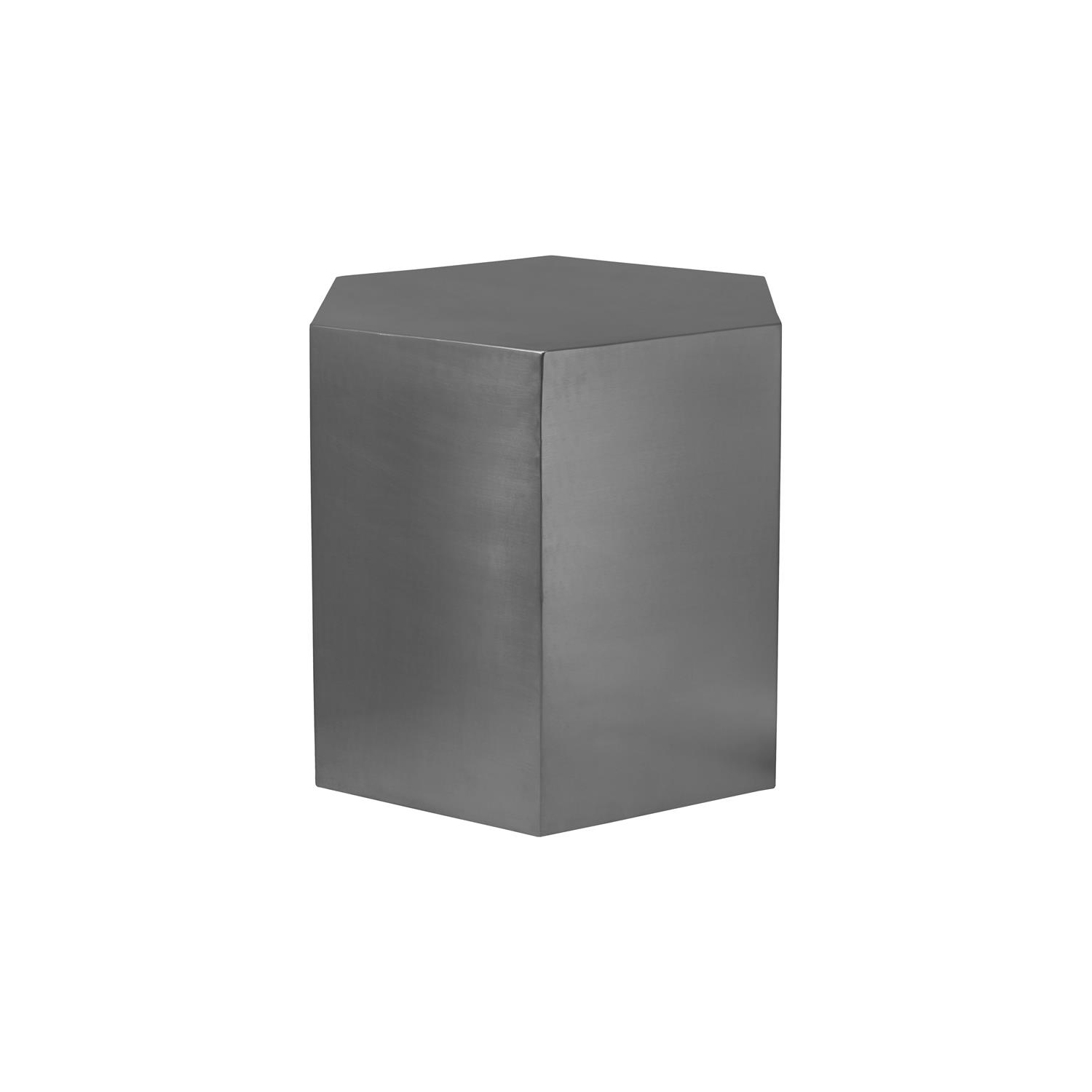 Meridian Furniture Hexagon Brushed Chrome Metal End Table
