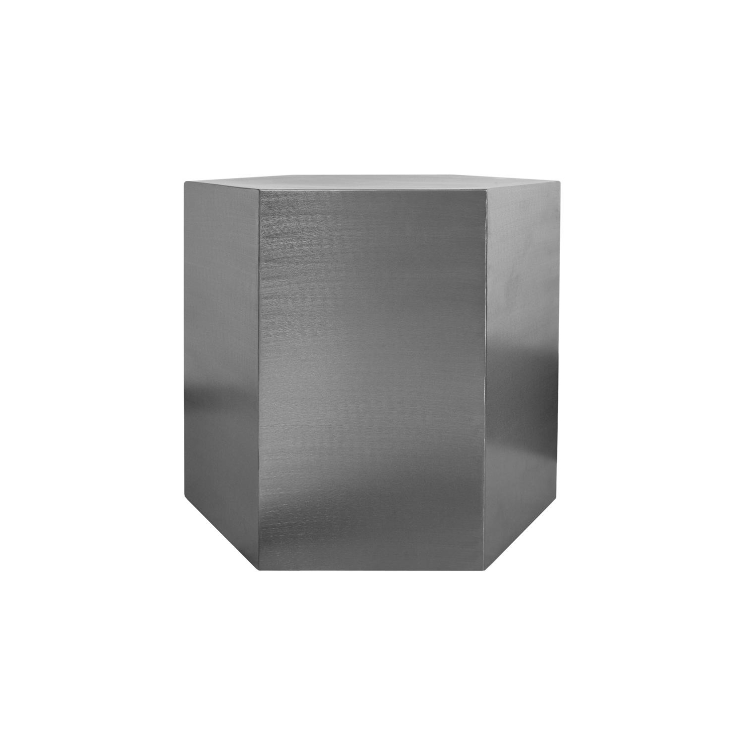 Meridian Furniture Hexagon Brushed Chrome Metal End Table