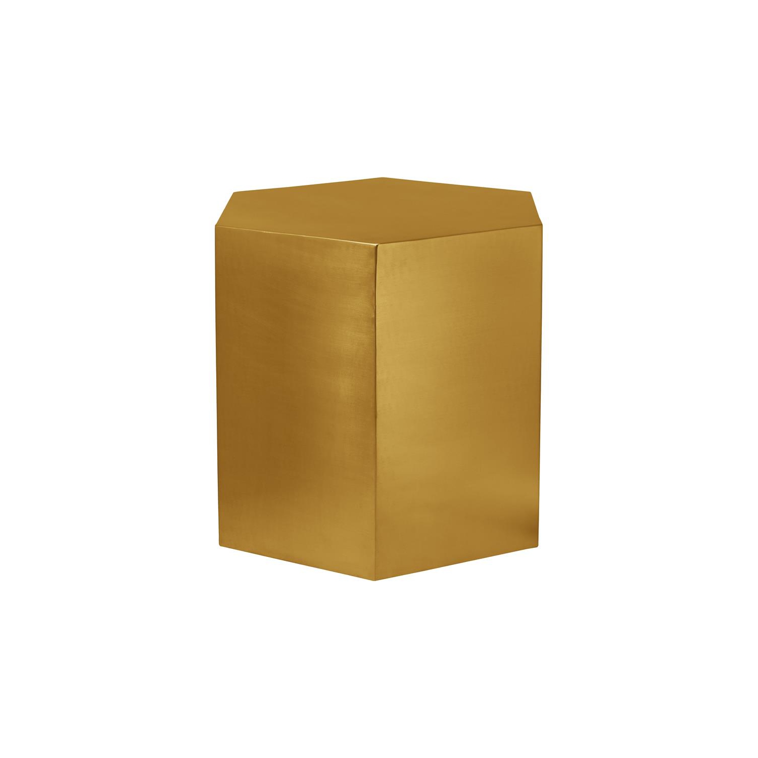 Meridian Furniture Hexagon Brushed Gold Metal End Table